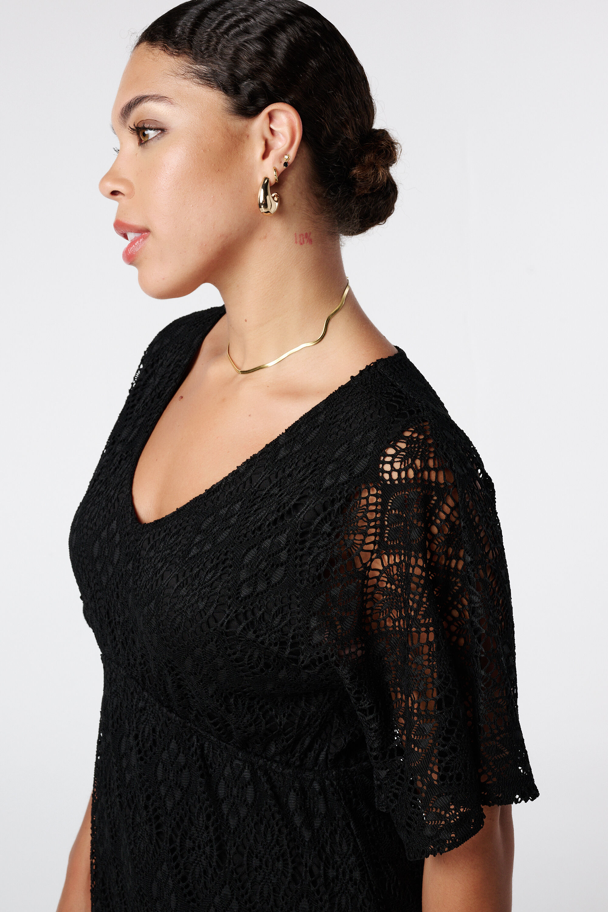 Kanten jurk met stretch image number 4