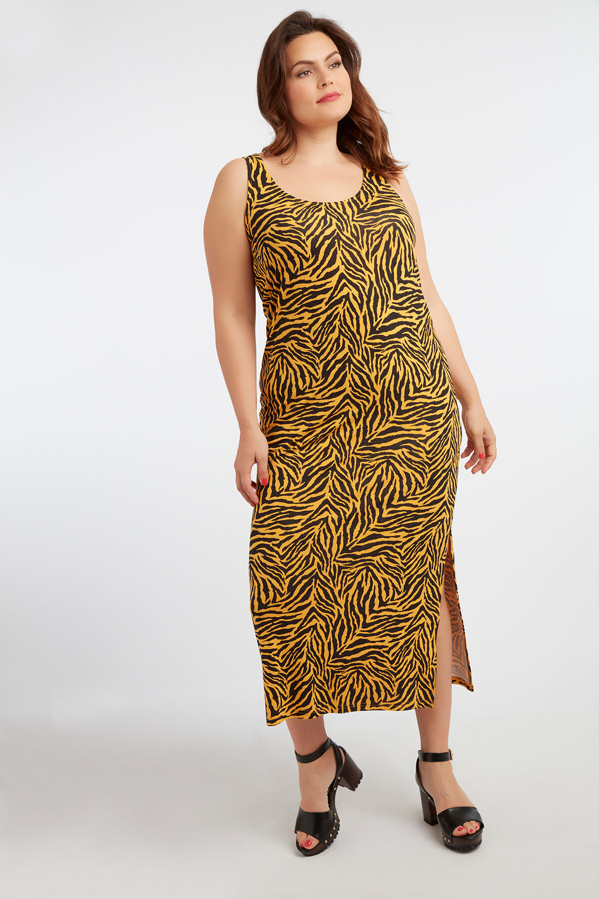 Lange mouwloze jurk image number 3