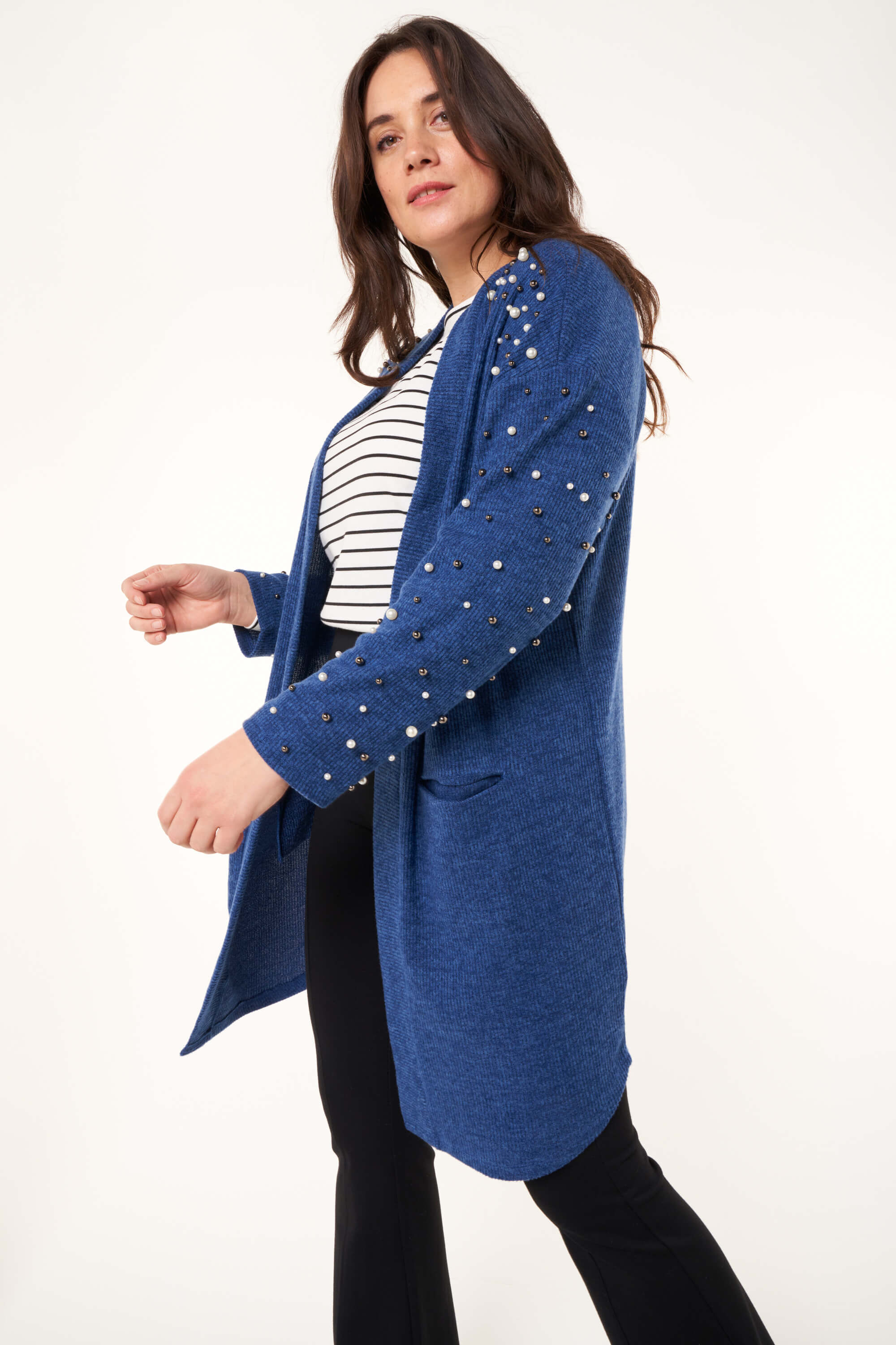 Openvallend vest met parels image number 5
