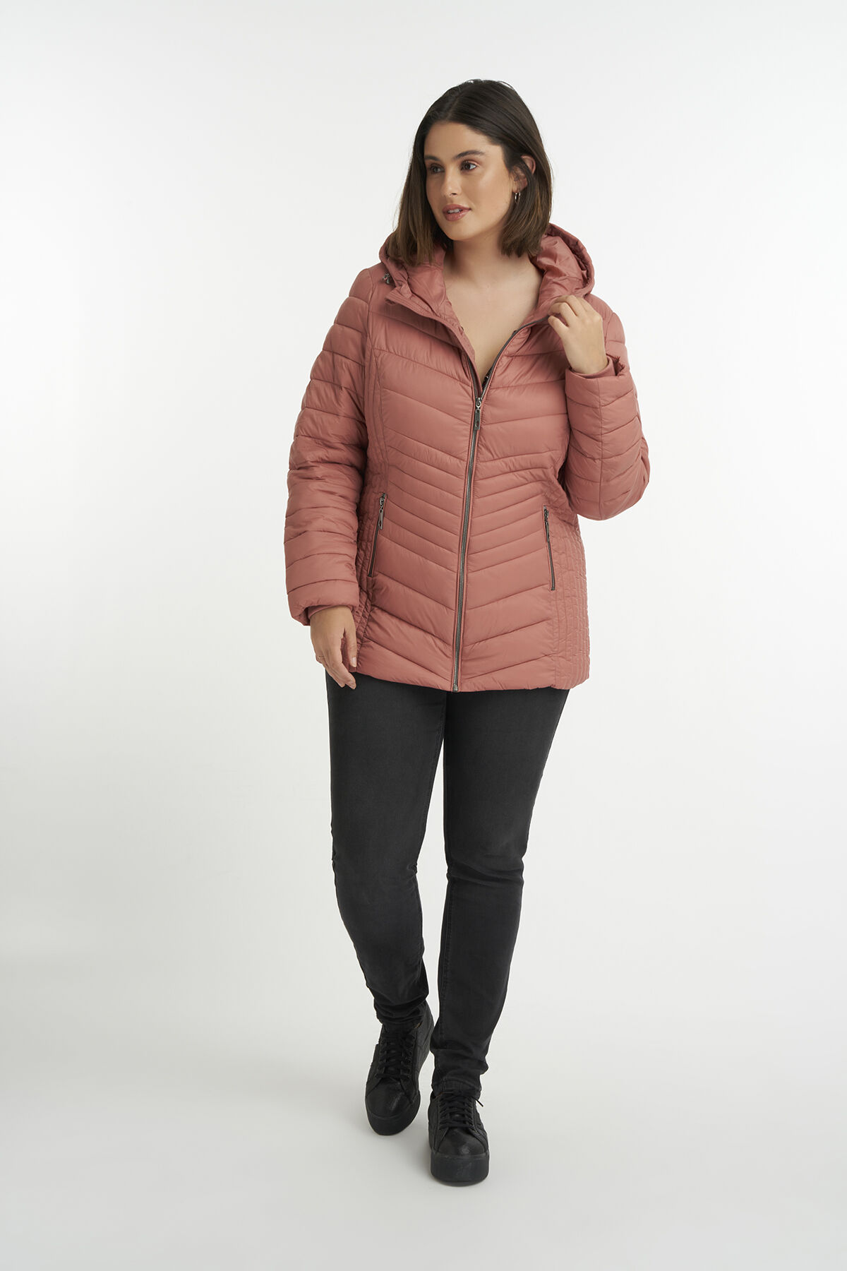 Gewatteerde jas met capuchon image number 5