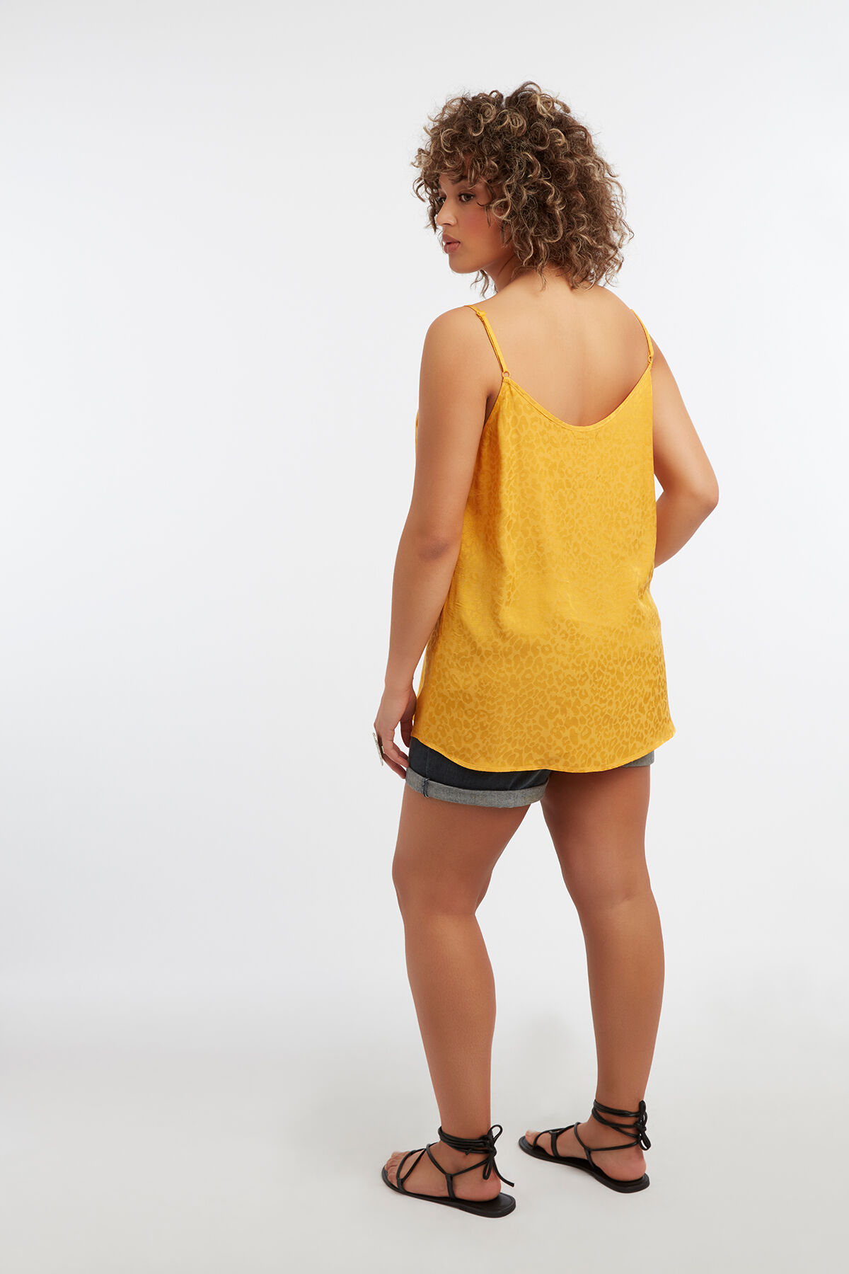 Mouwloze blouse met subtiele leopardprint image number 5