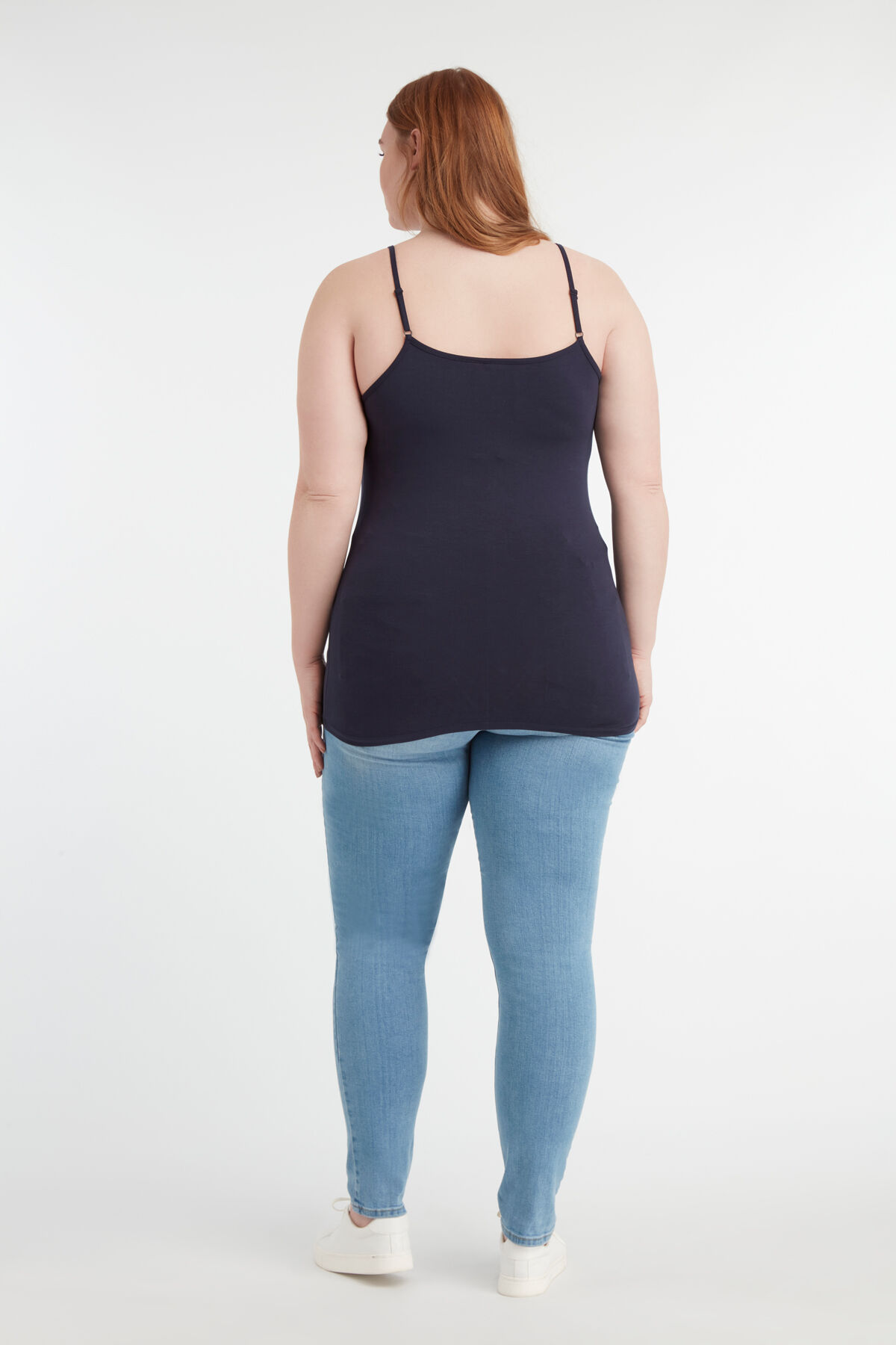 Katoenen top met spaghettibandjes image number 3