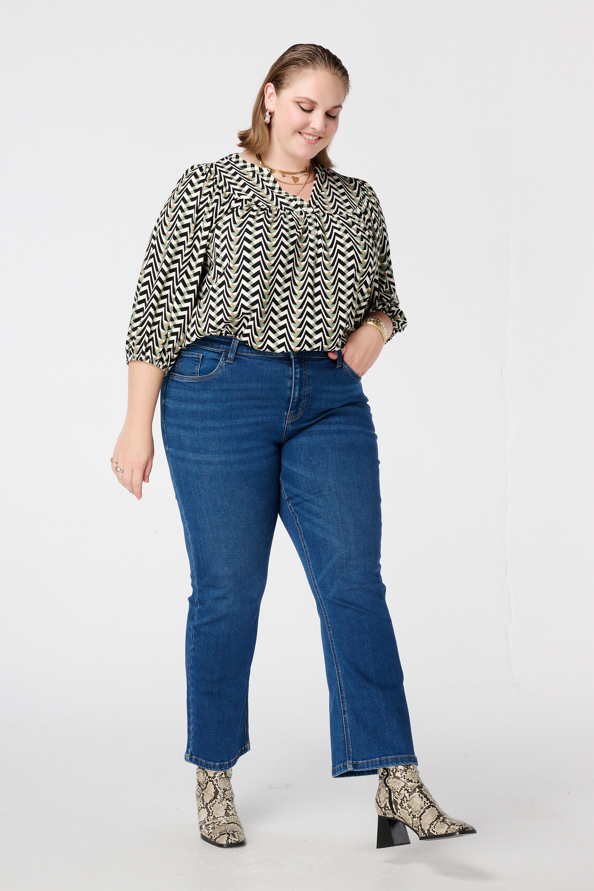 Jersey top met print image number 5