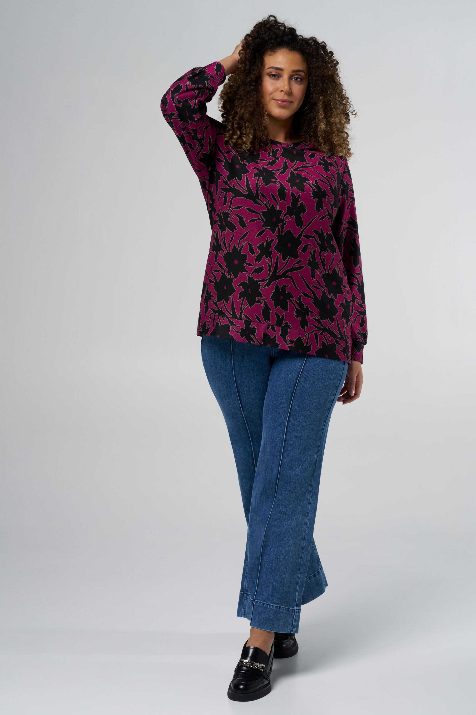 Trui me bloemen print