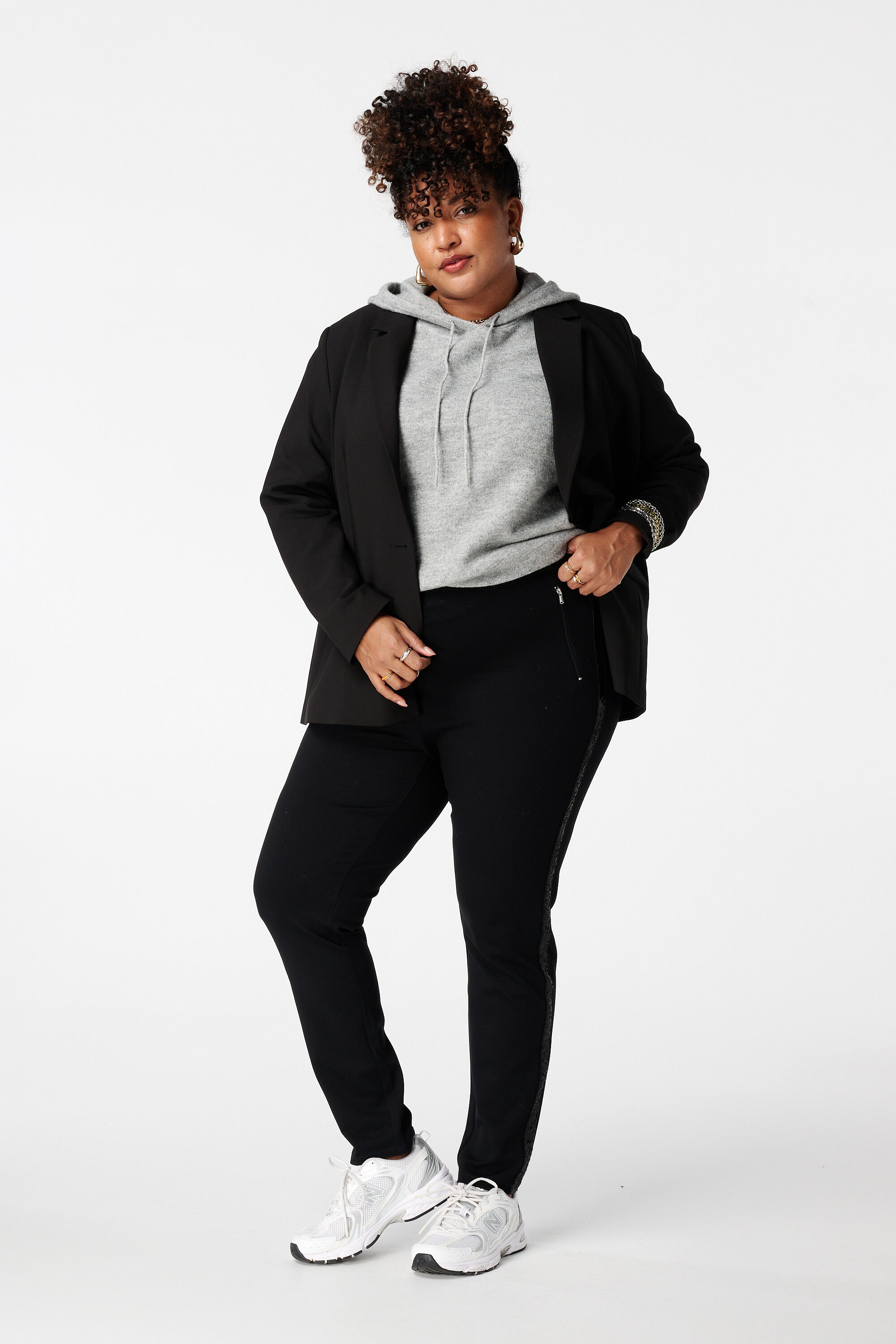 Tregging skinny leg met pailletten zijstreep