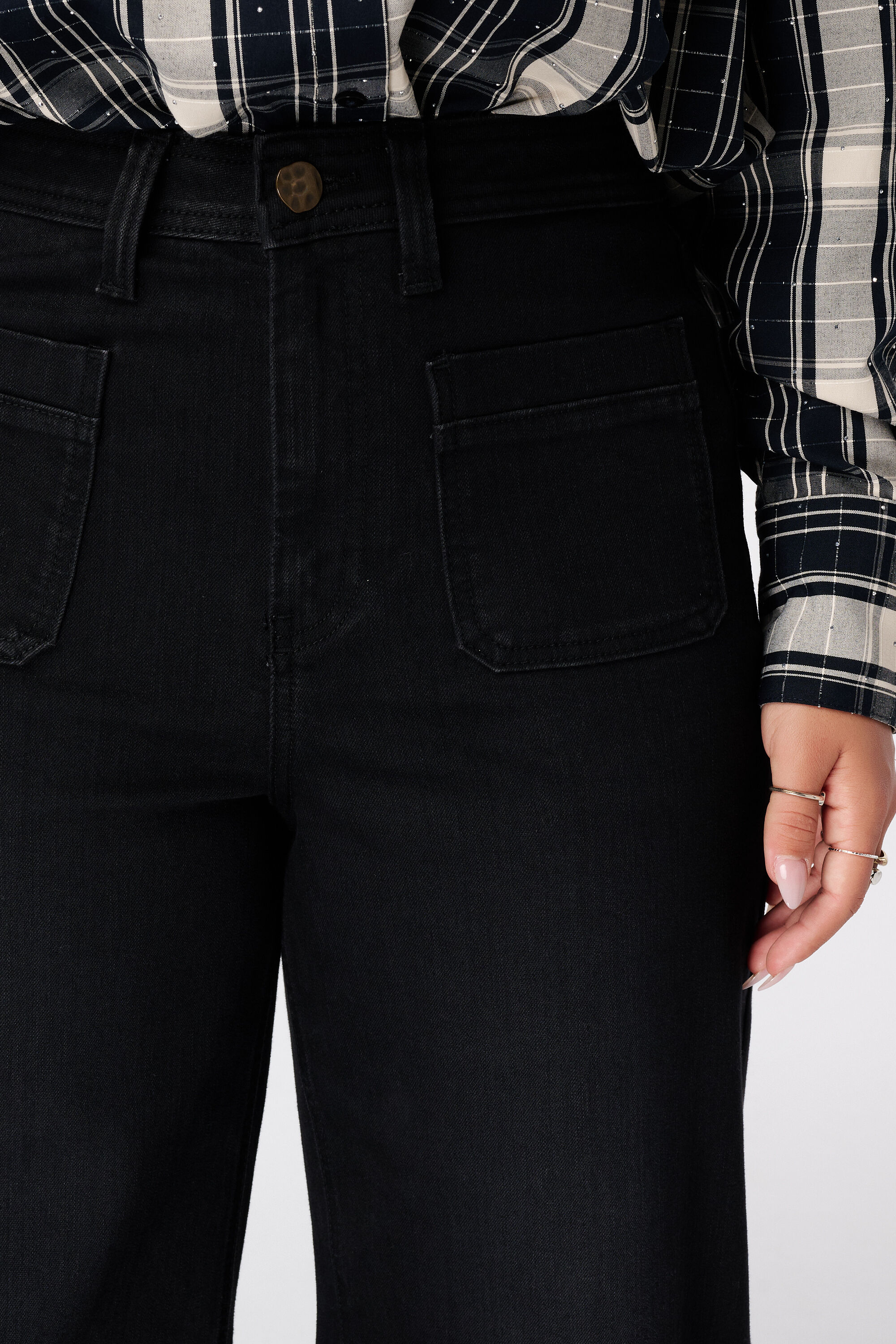 Wide leg jeans met voorzakken image number 4