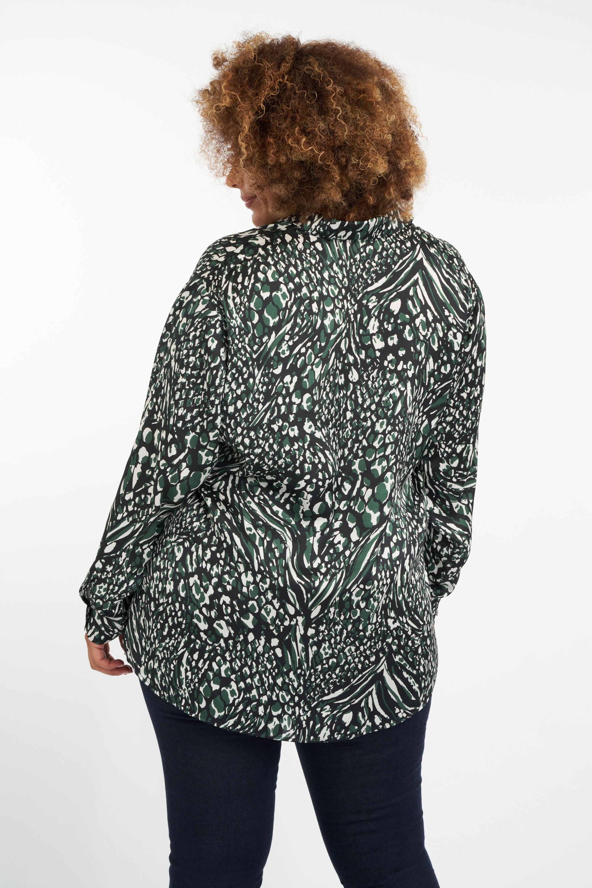 Satijnen blouse met print image number 3
