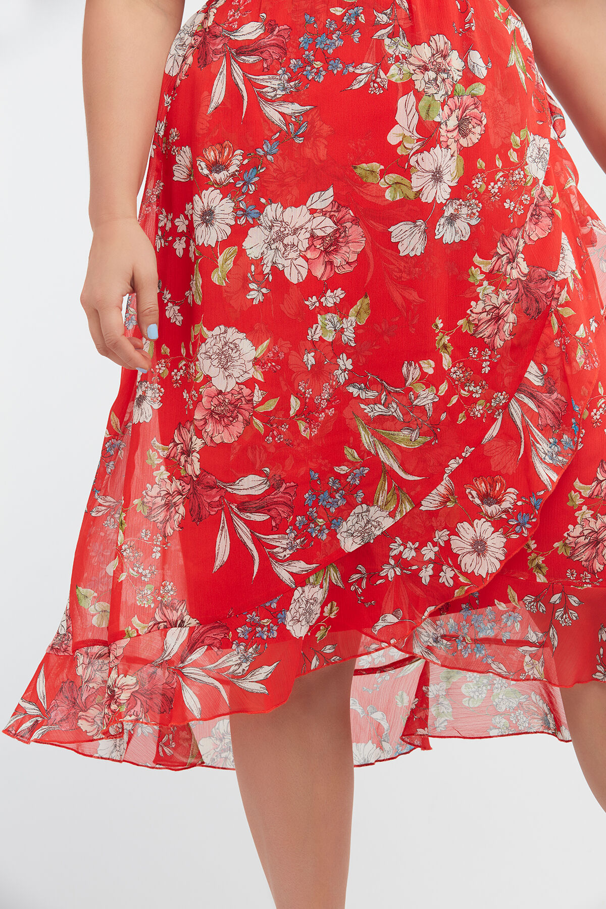 Overslagjurk met bloemenprint image number 7