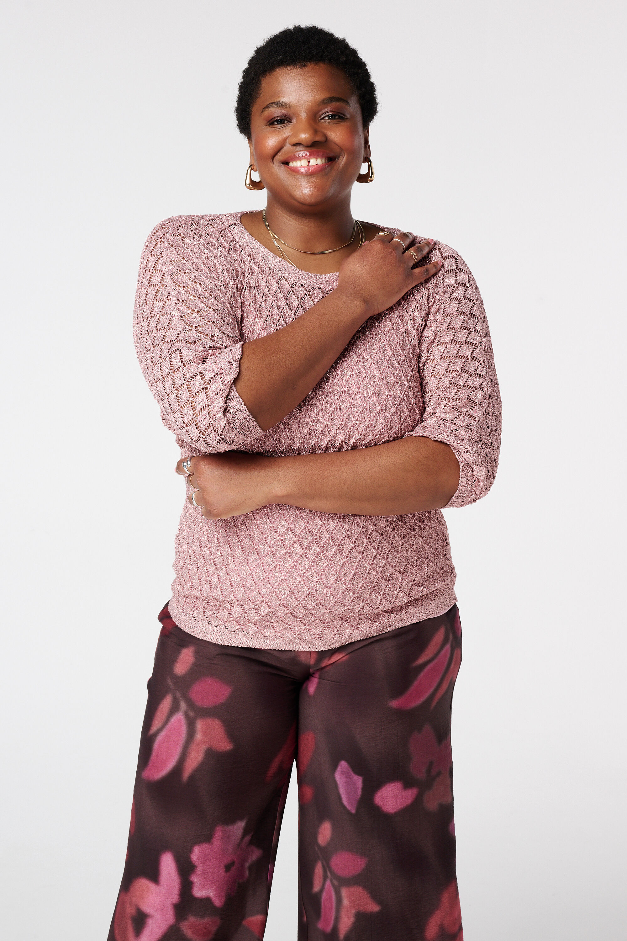 Gehaakte trui met lurex