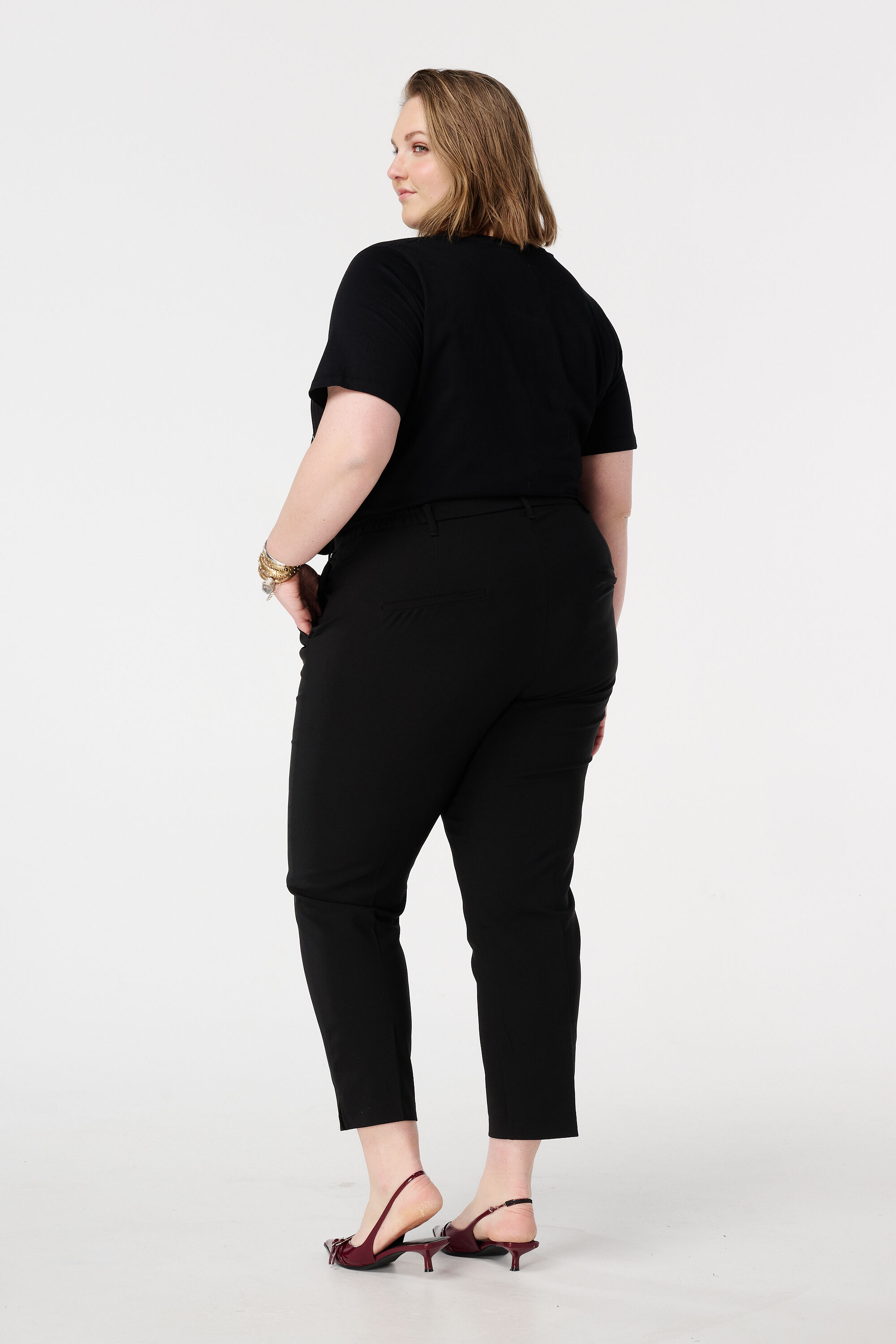 Straight leg pantalon met elastische taille image number 3