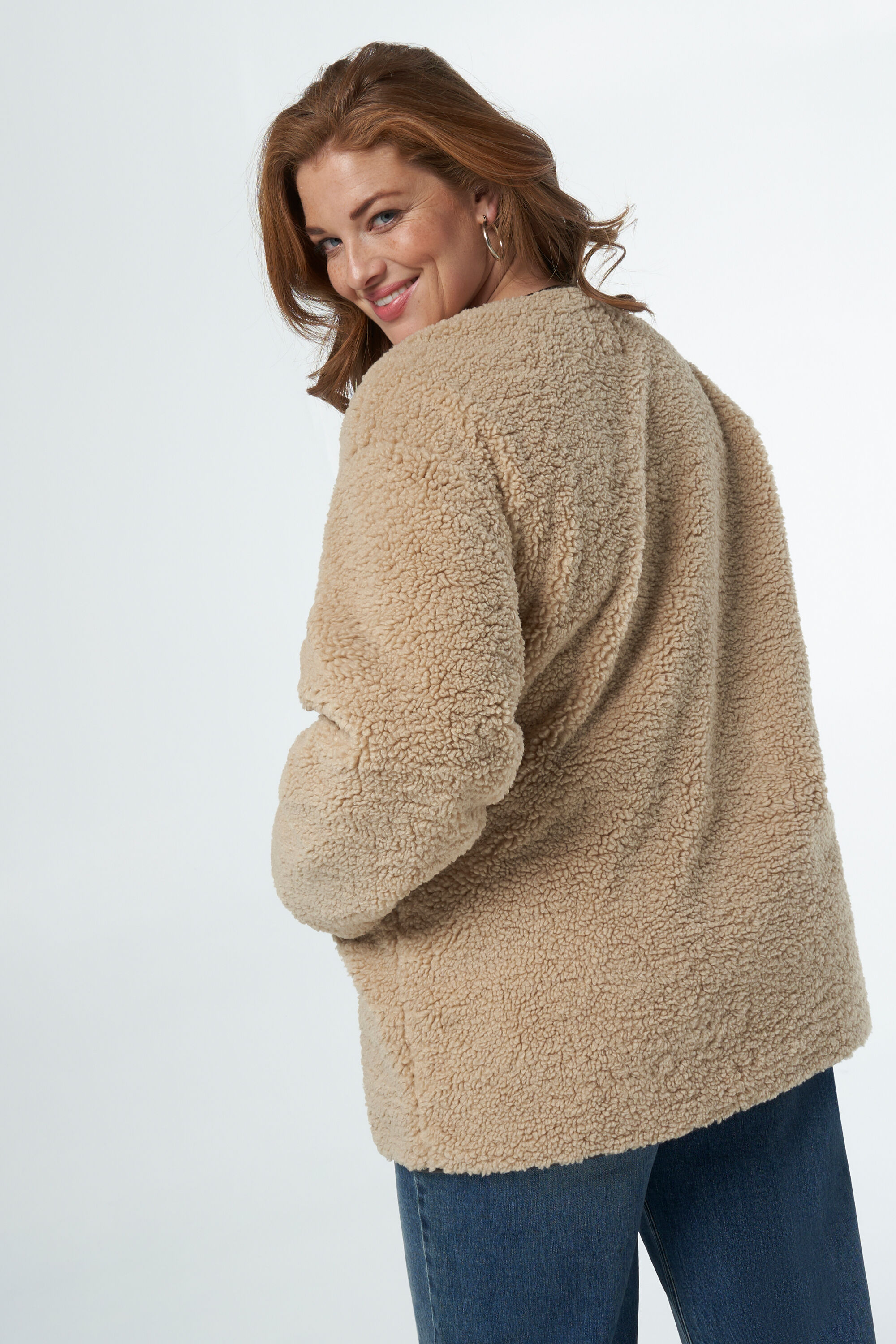 Teddy jas met leerlook details image number 3