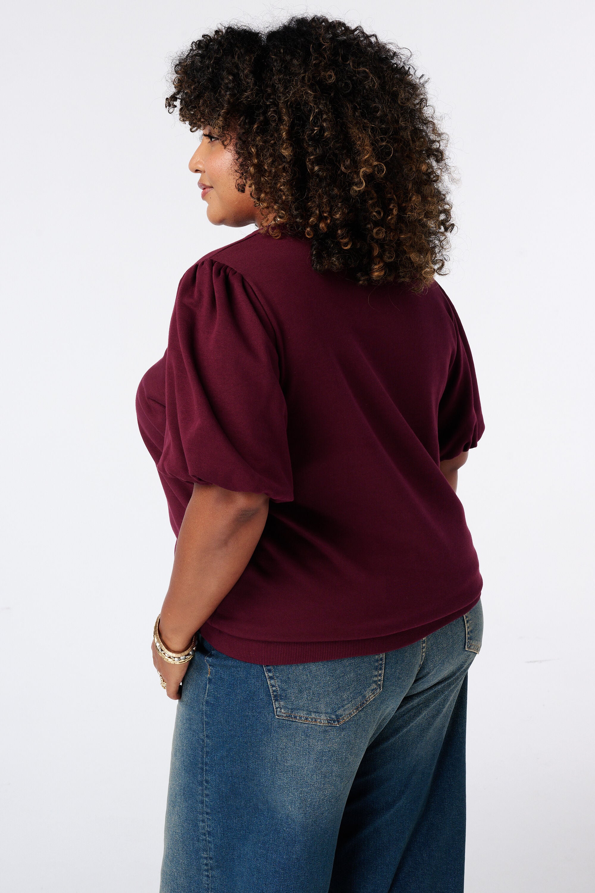 Sweater met korte pofmouwen image number 3
