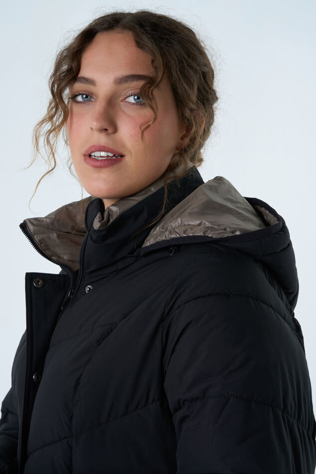 Gewatteerde jas met capuchon image number 6