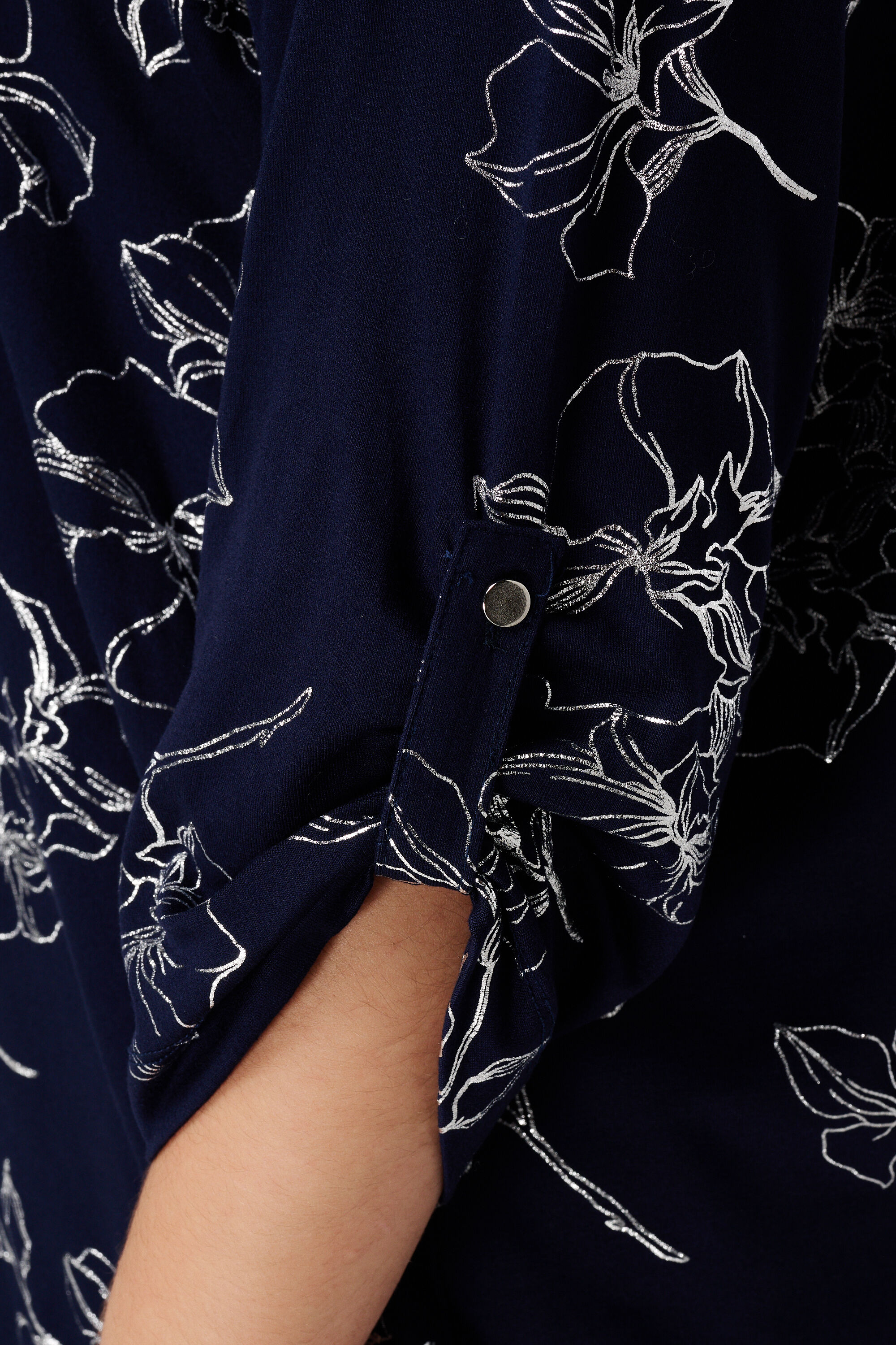 Top met stretch en foil print image number 6