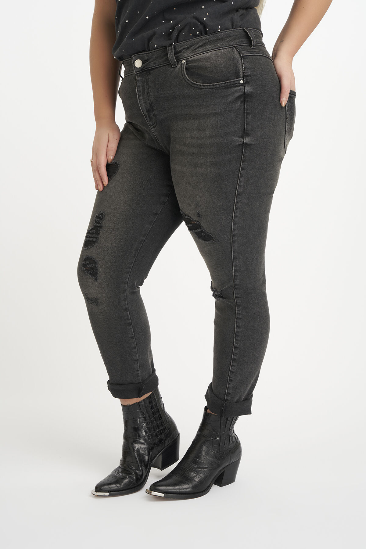 Jeans met destroyed detail image number 5