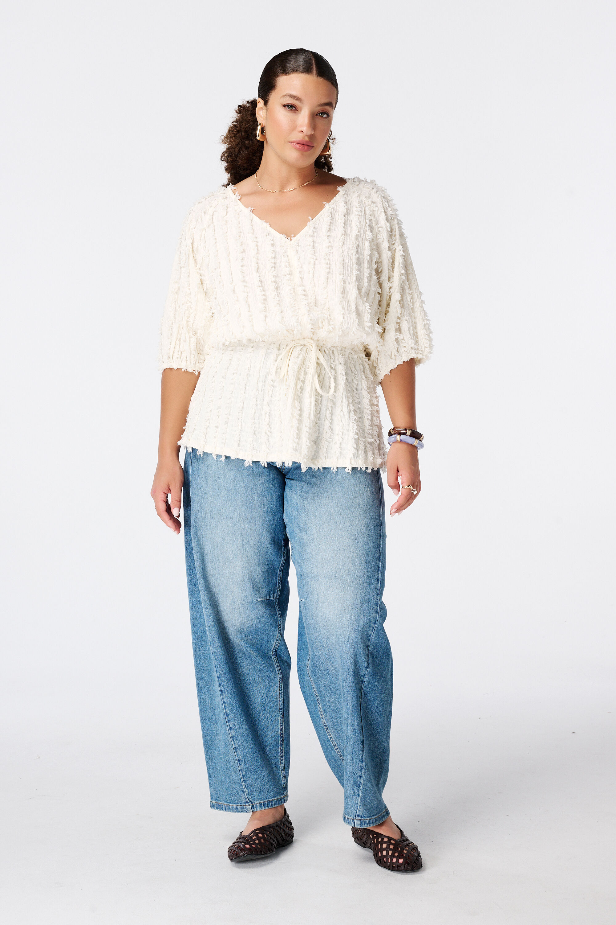 Harige top met drawstring image number 5