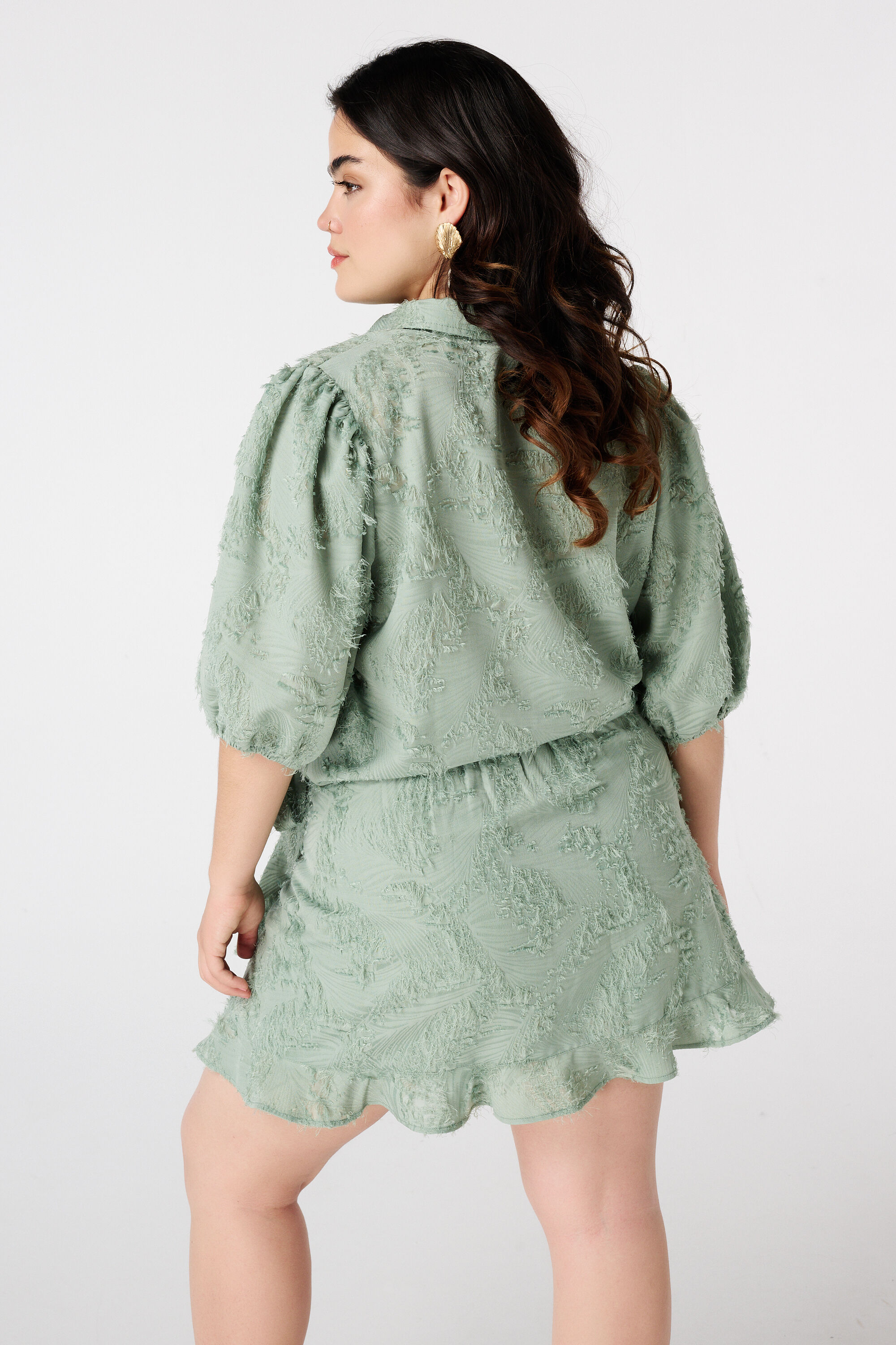 Blouse met structuur en ballonmouwen image number 3