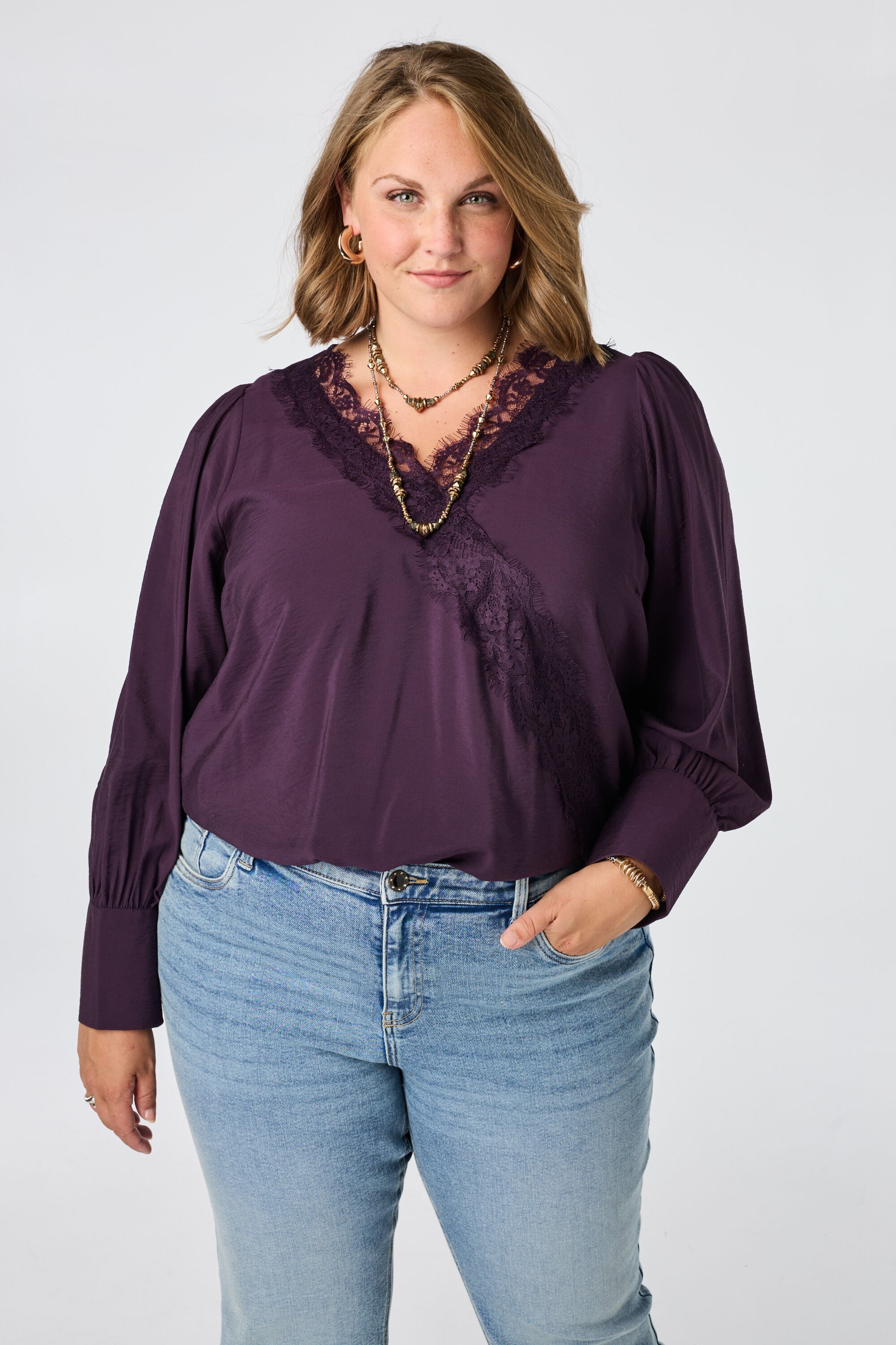 Blouse met kanten details