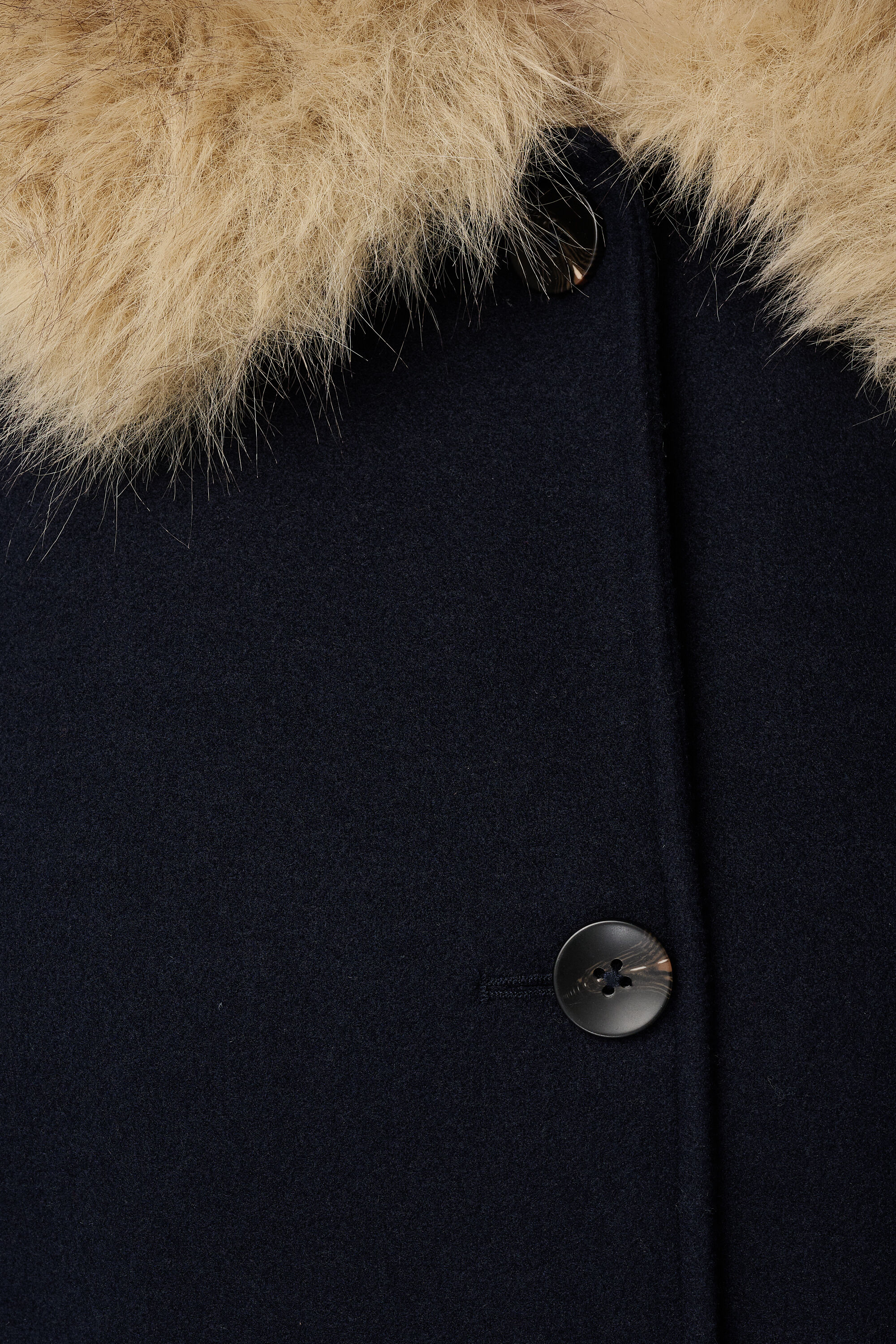 Manteljas met faux fur kraag image number 6