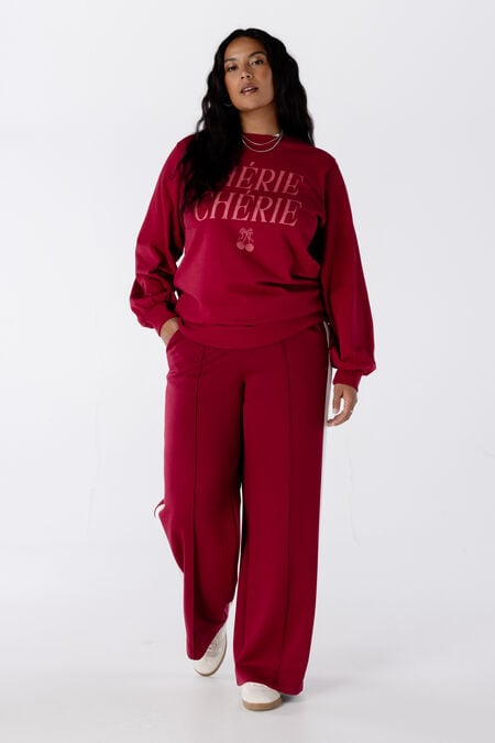 Wijde pantalon met contraststreep Wijde pantalon met contraststreep