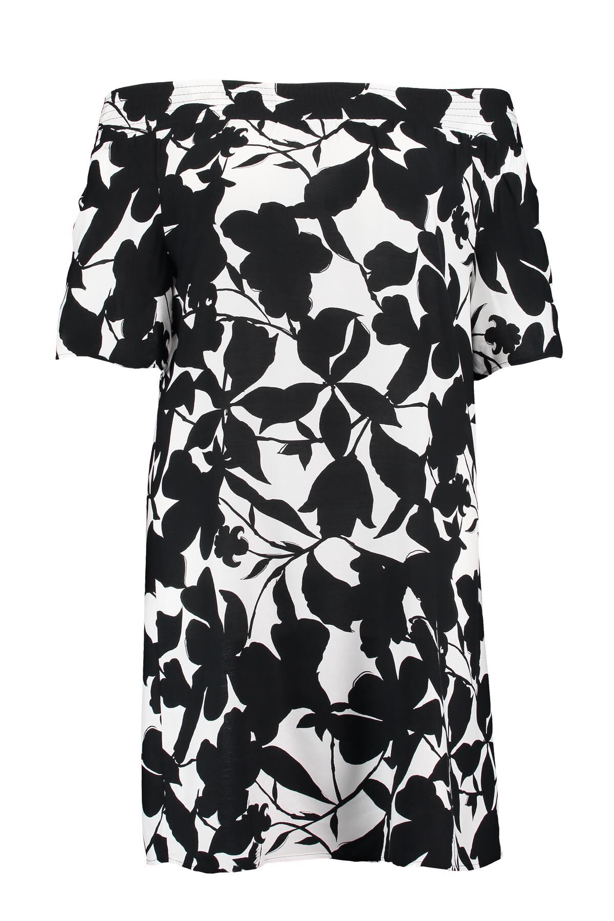 Off-shoulder jurk in bloemprint image number 1