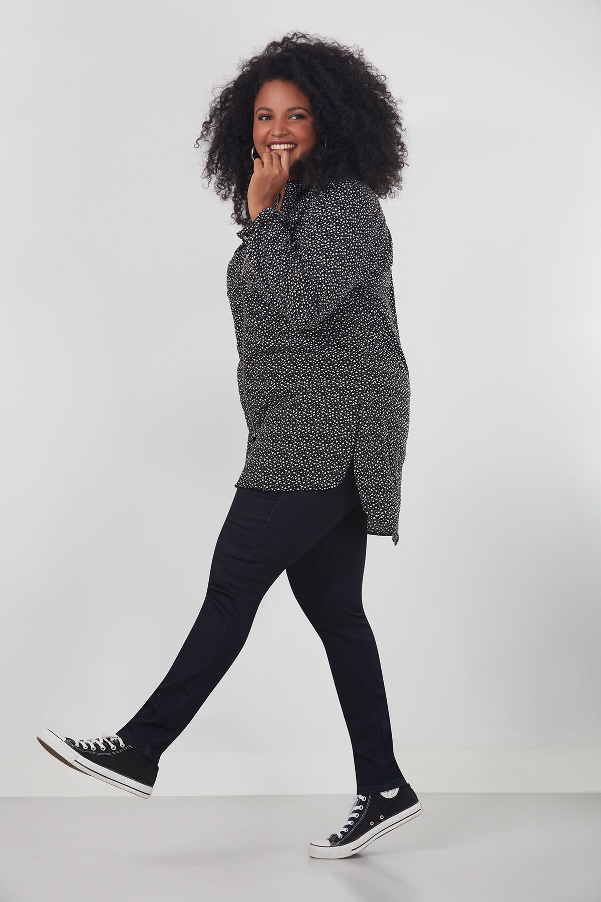 Lange blouse met rits image number 3