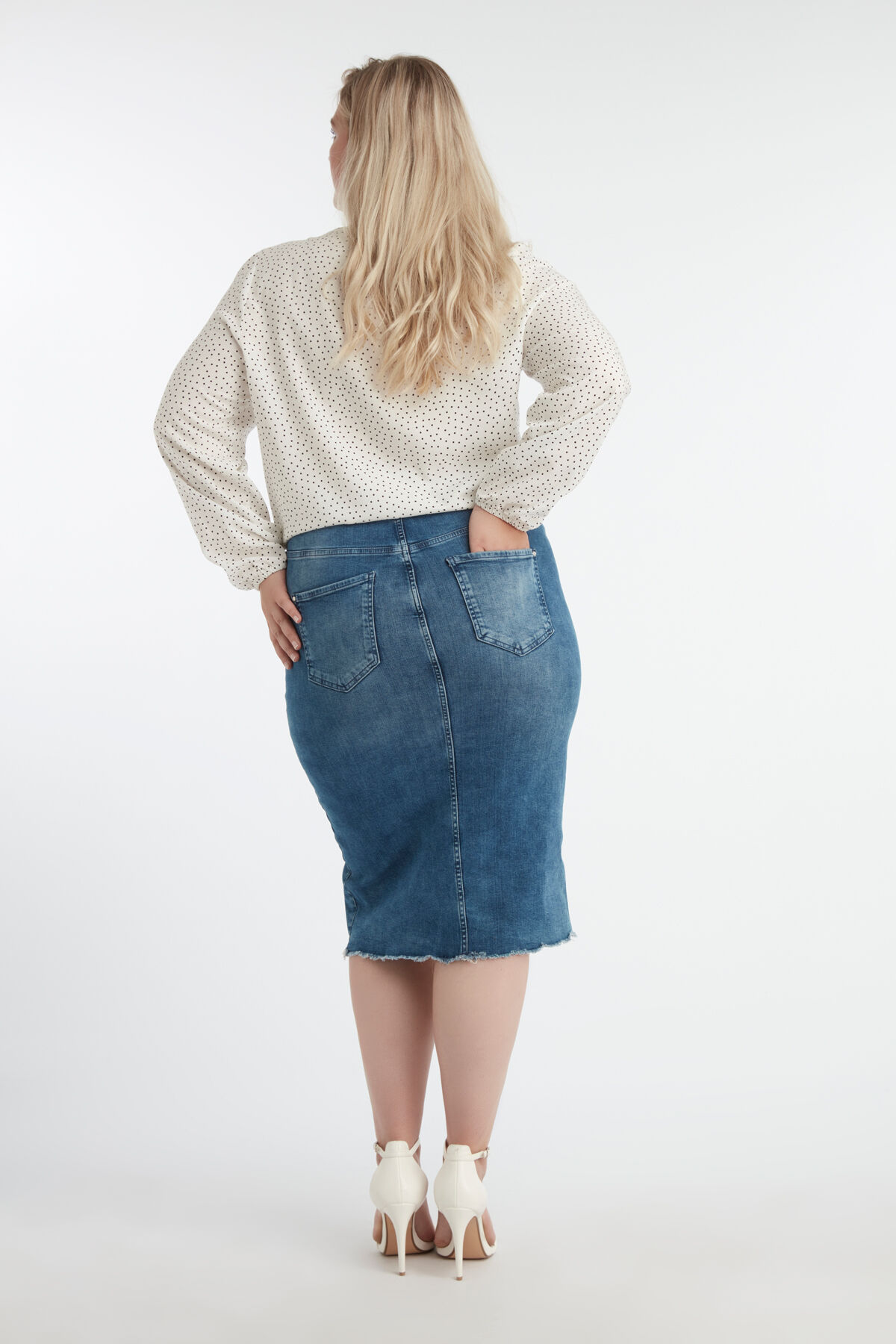 Denim rok met split image number 4