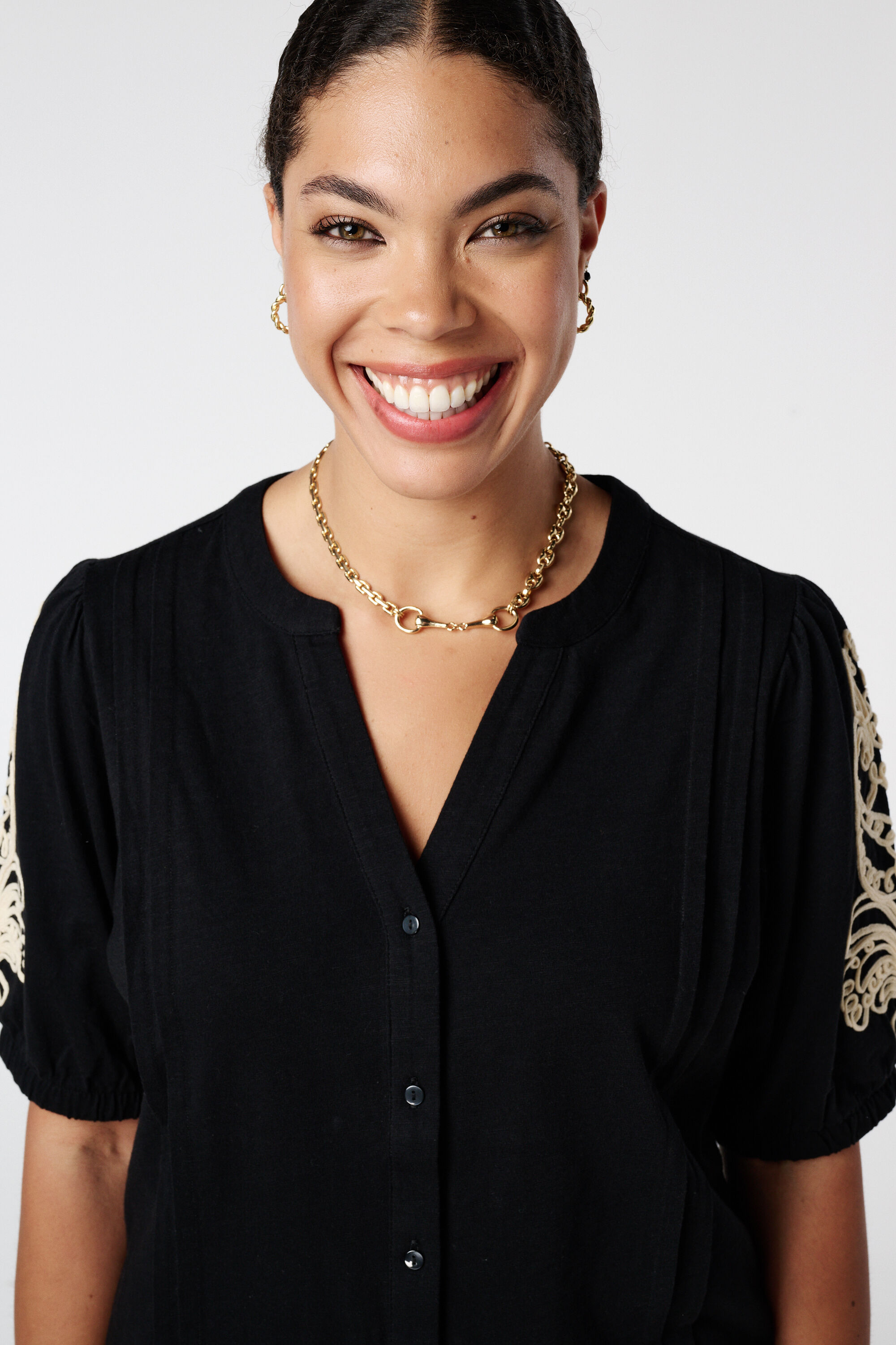 Top met geborduurde mouwen image number 4