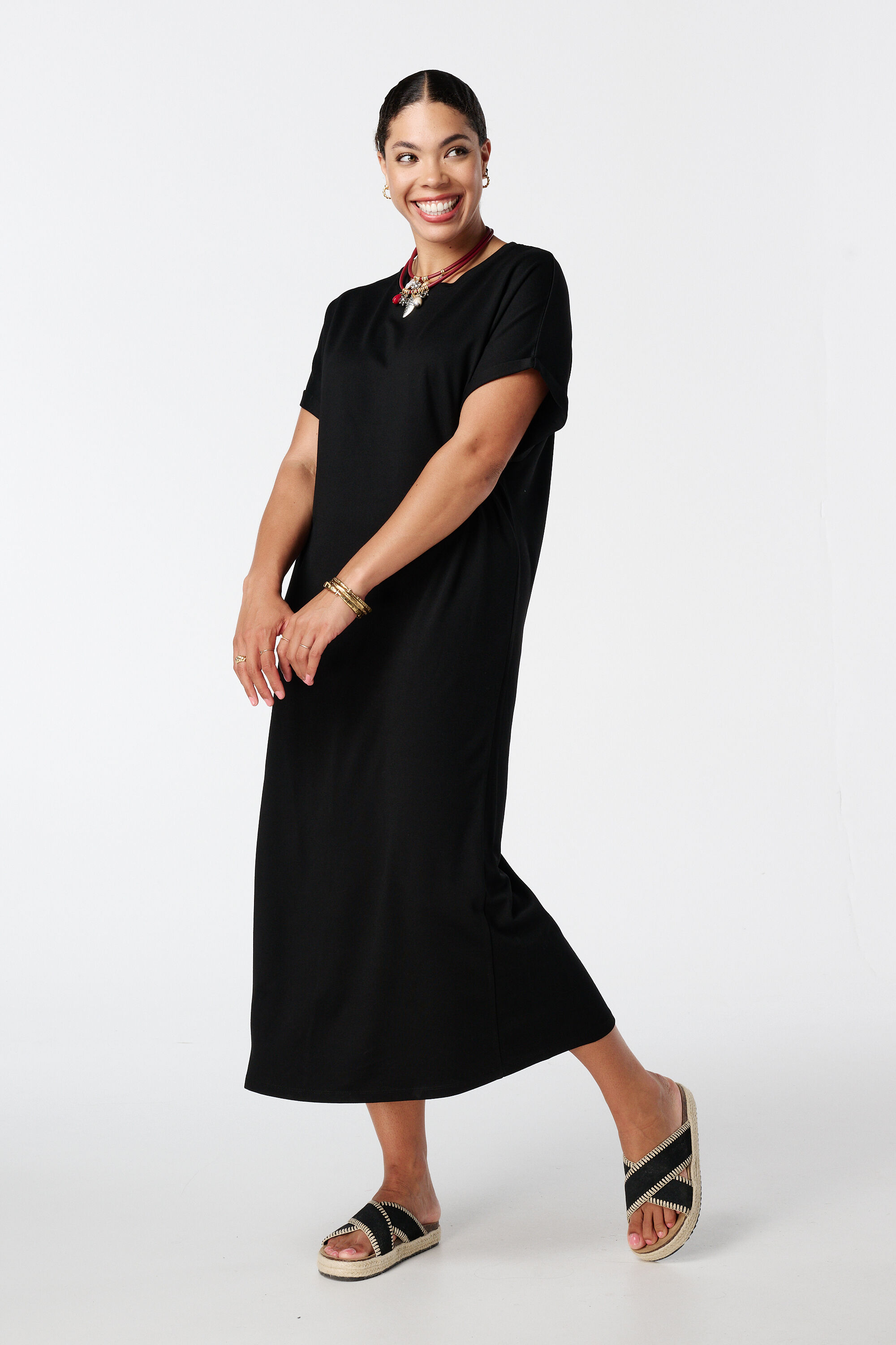 Maxi jurk met stretch image number 5