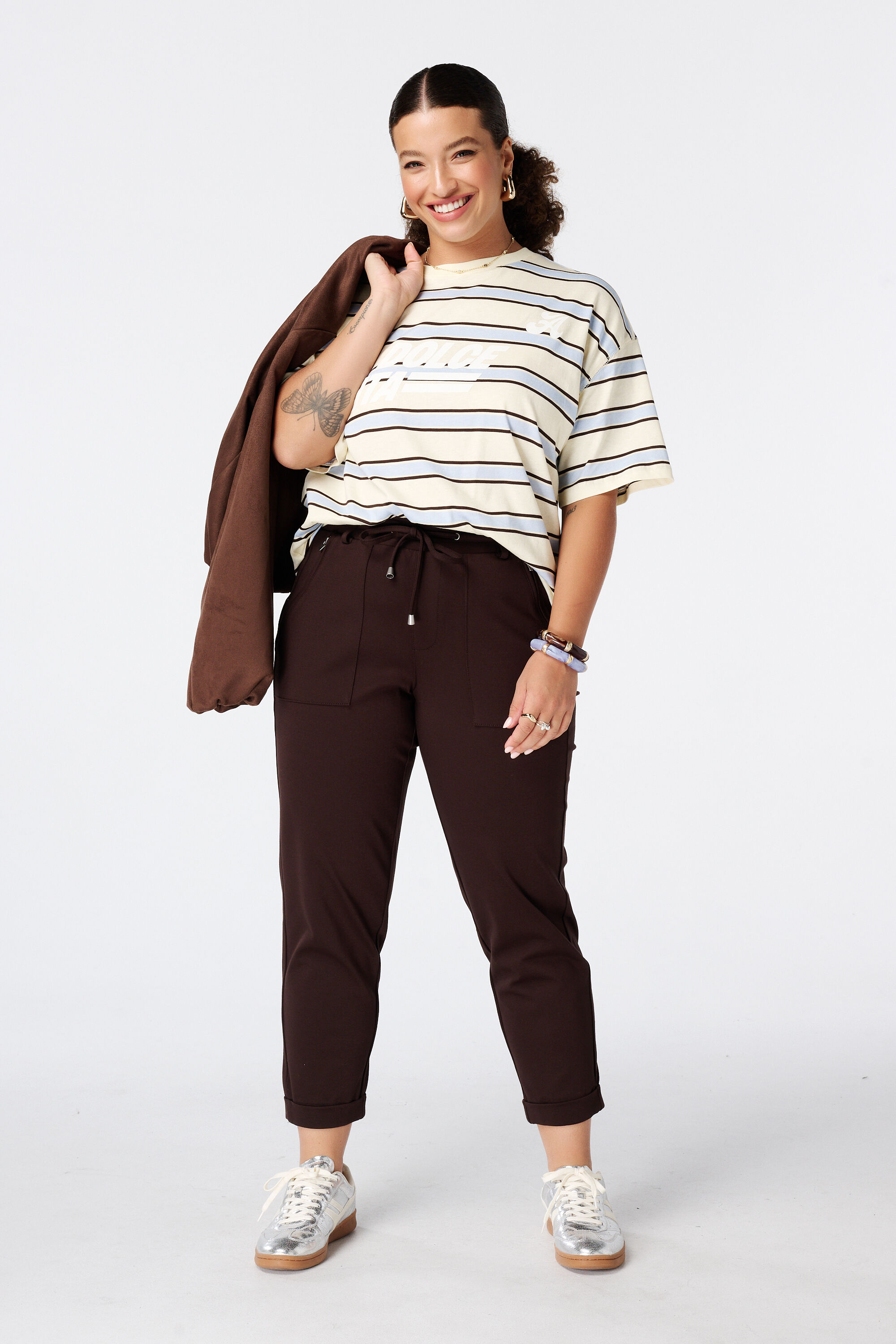 Tapered broek met elastische taille