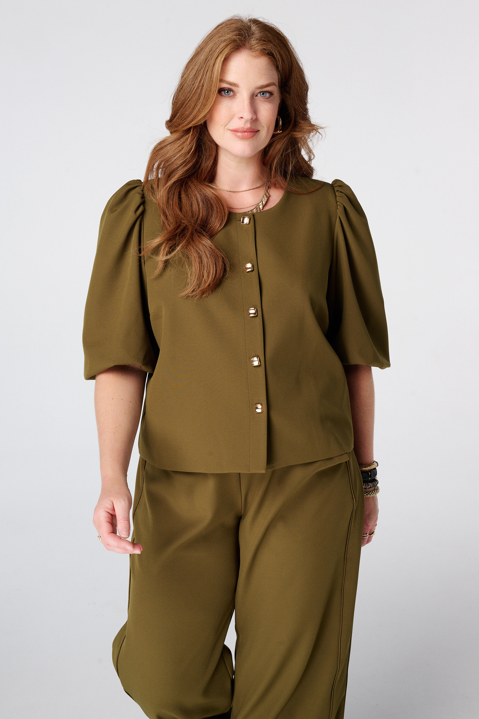 Korte blazer met pofmouw