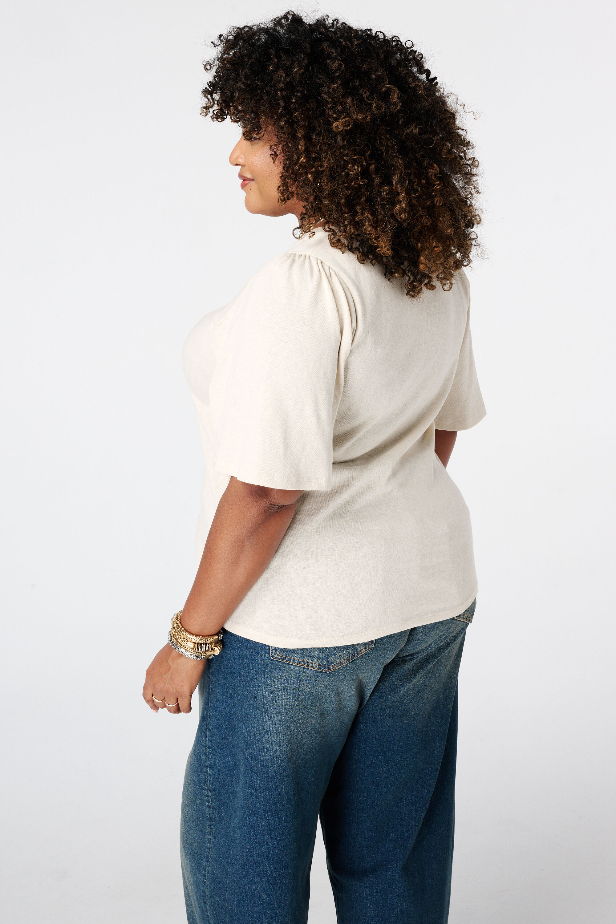 T-shirt met v-hals image number 3