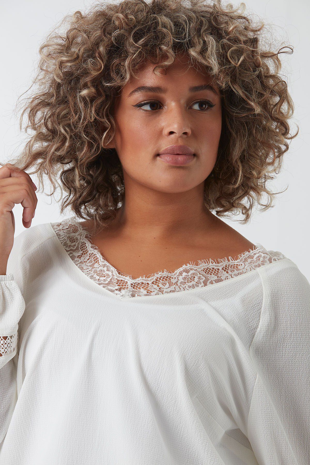 Blouse met kanten kraag  image number 4