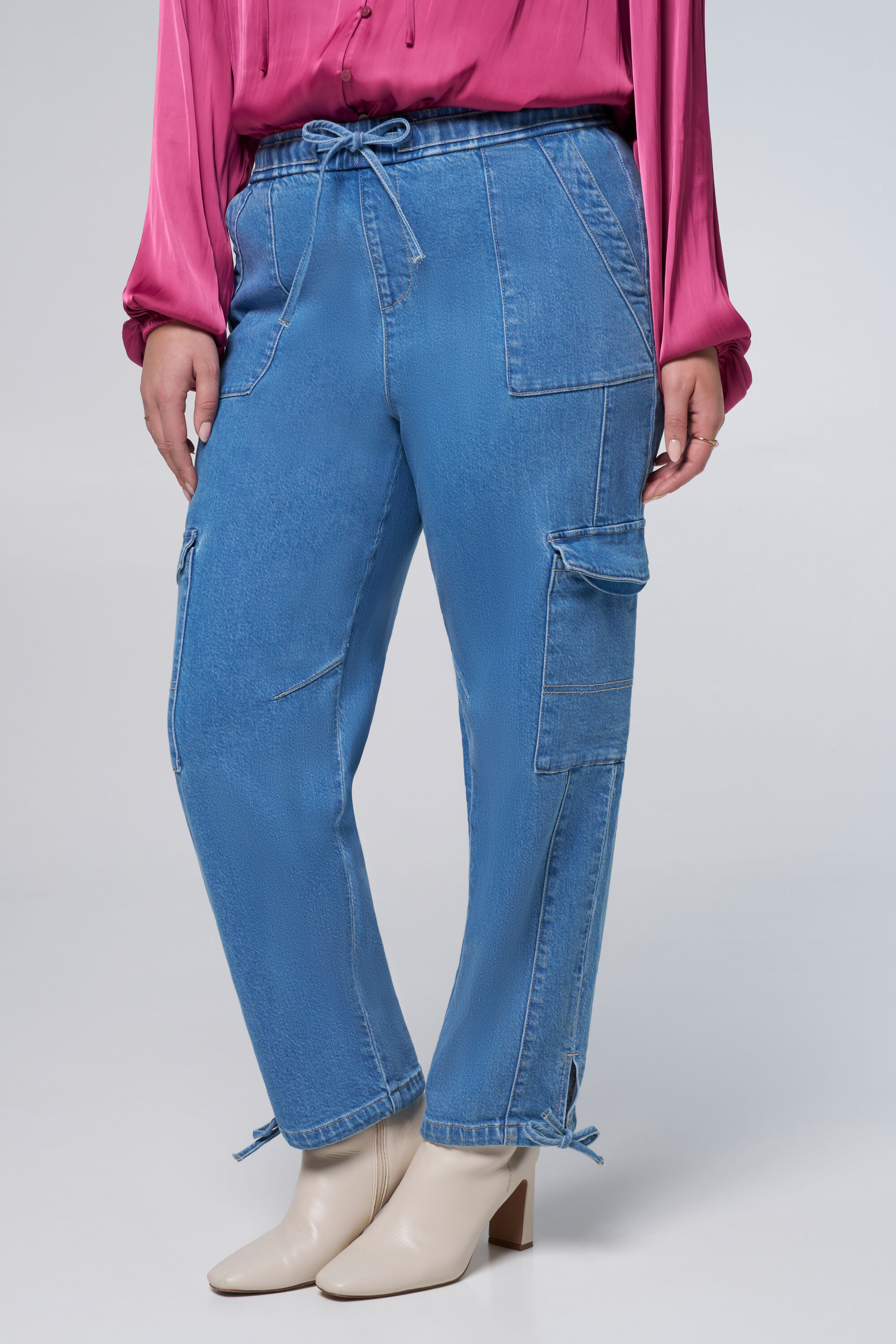 Cargo broek met strikkoord image number 5