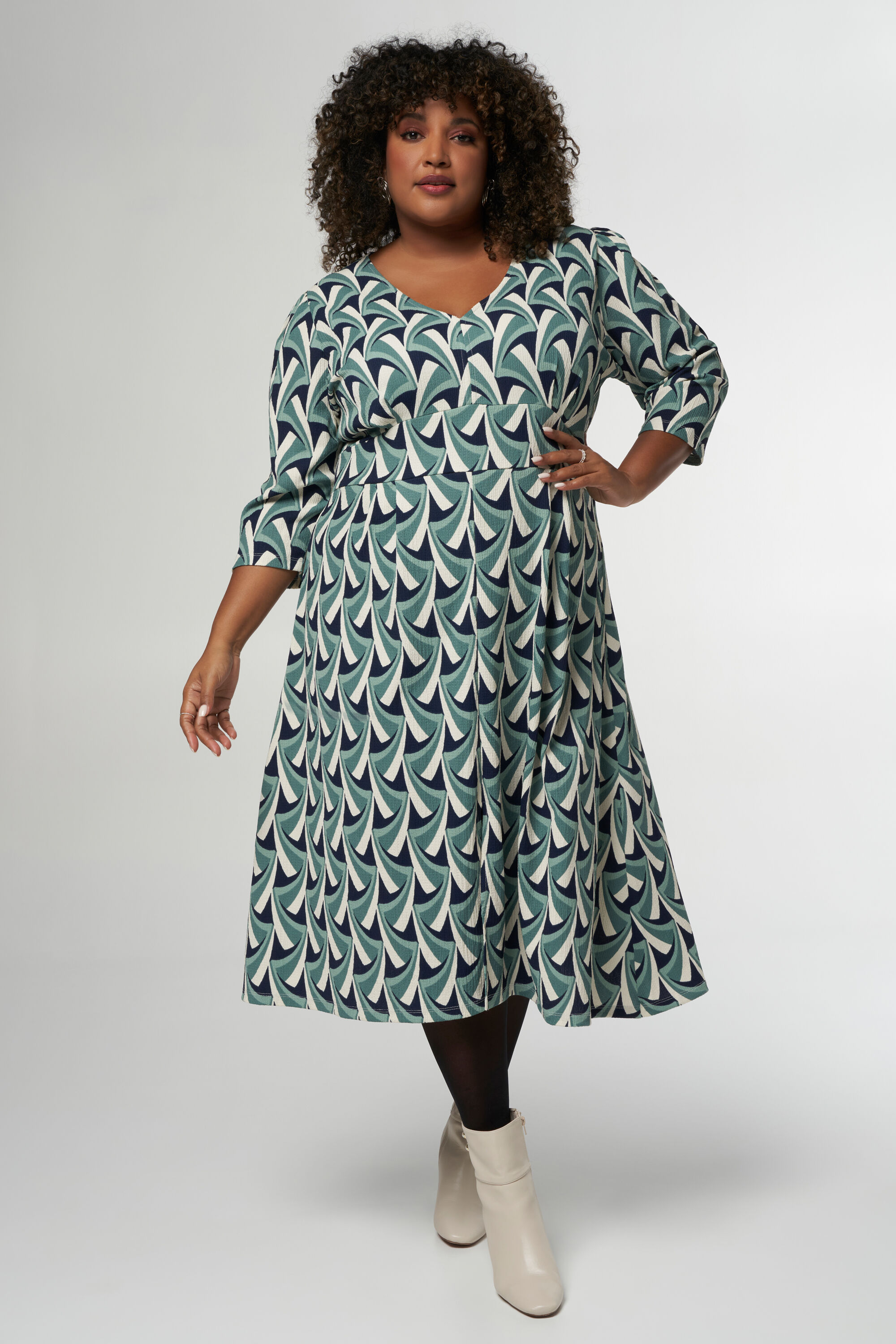 Midi jurk met print image number 6