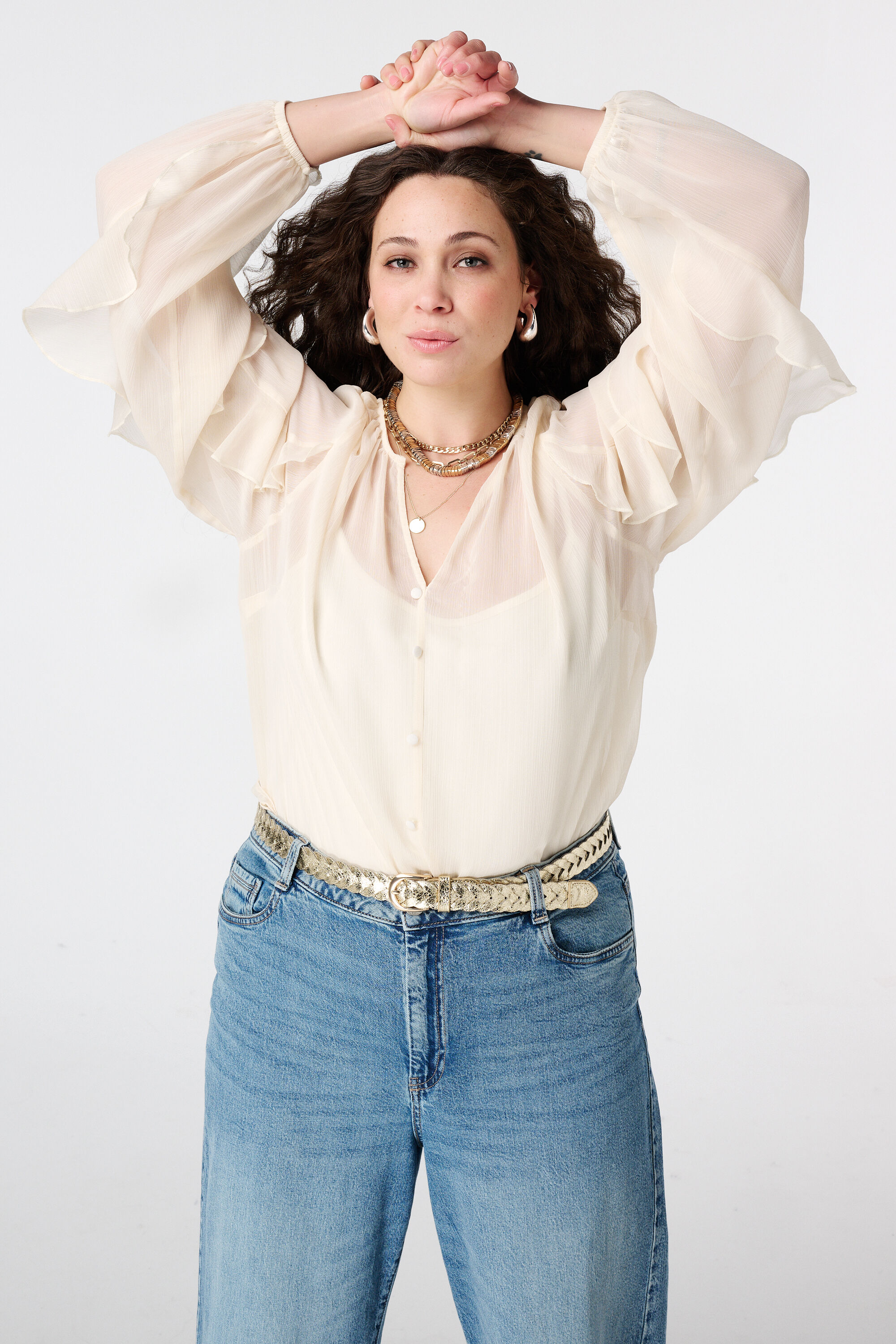 Blouse met volants image number 3