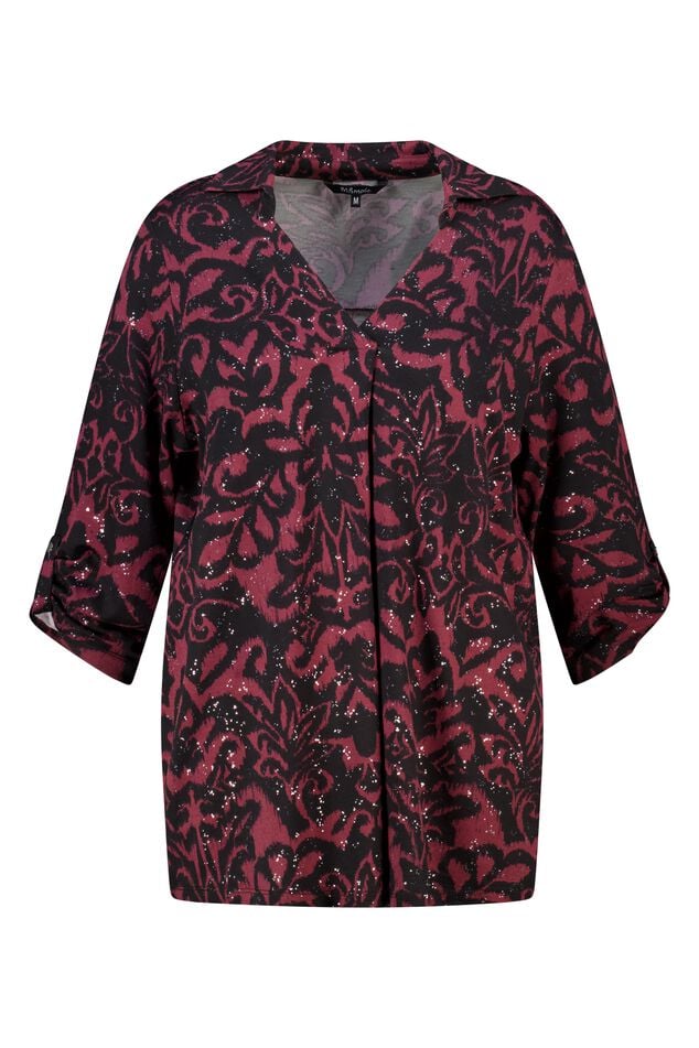 Top met stretch en foil print image number 1