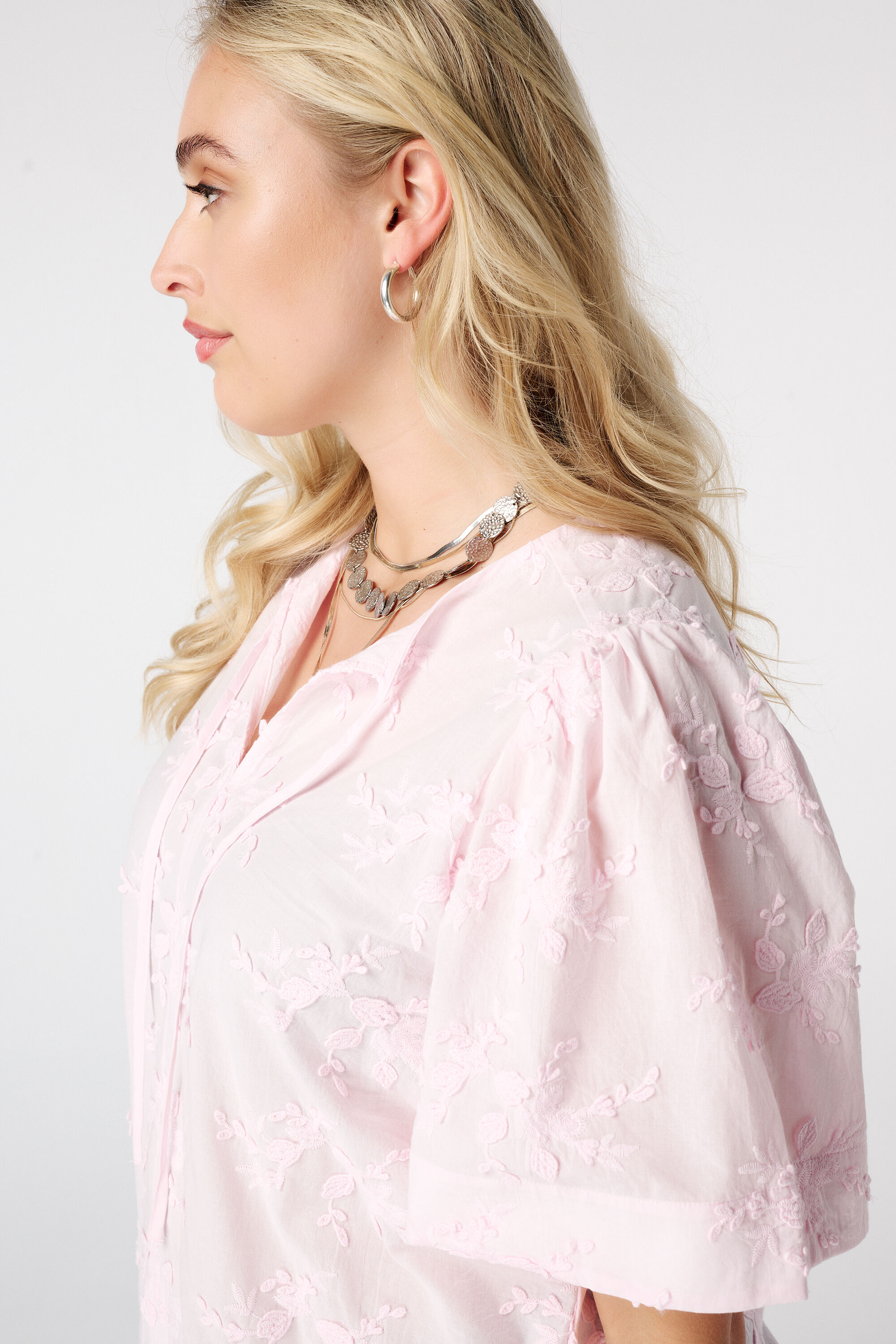 Katoenen blouse met borduursel image number 4
