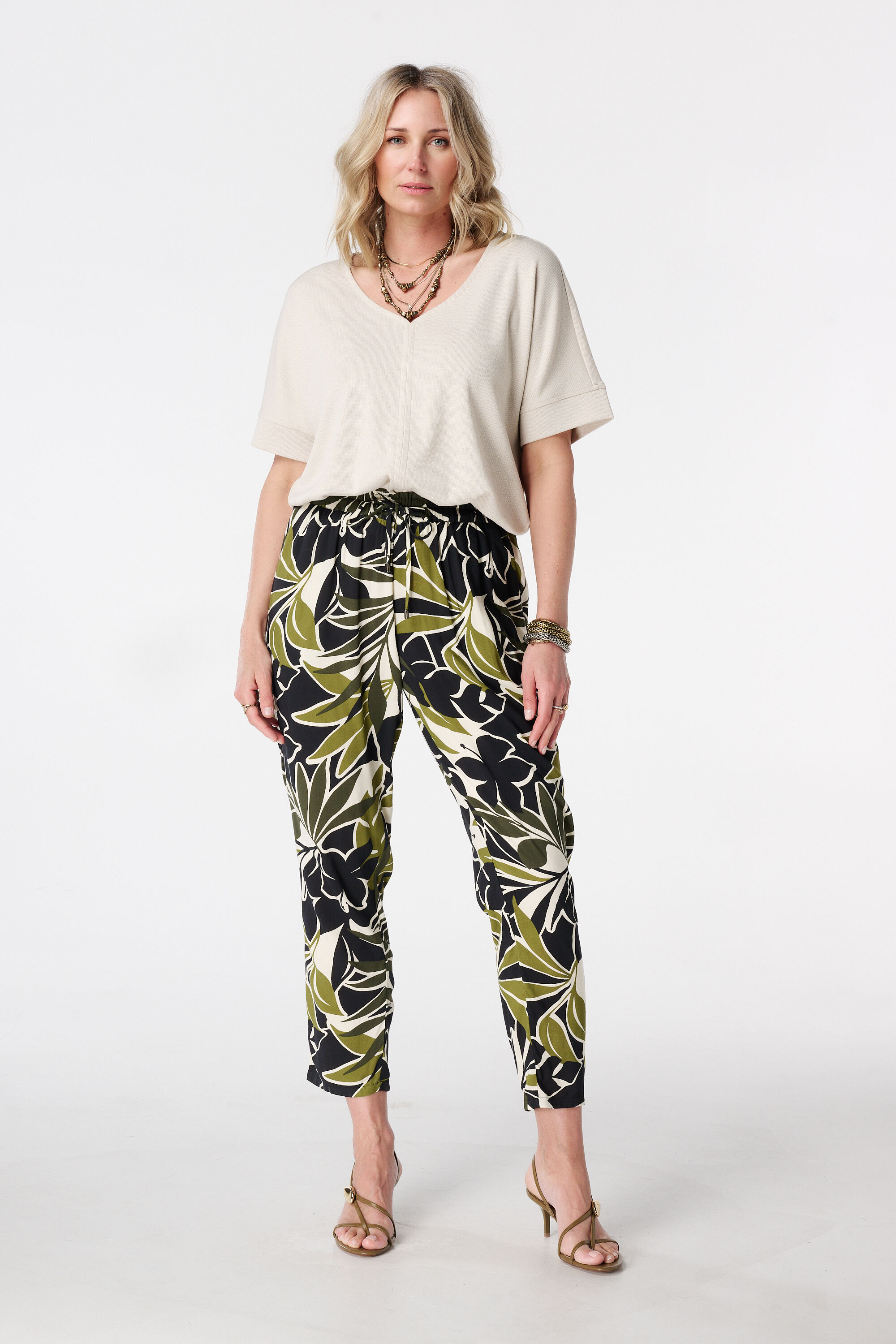 Straight leg broek met print