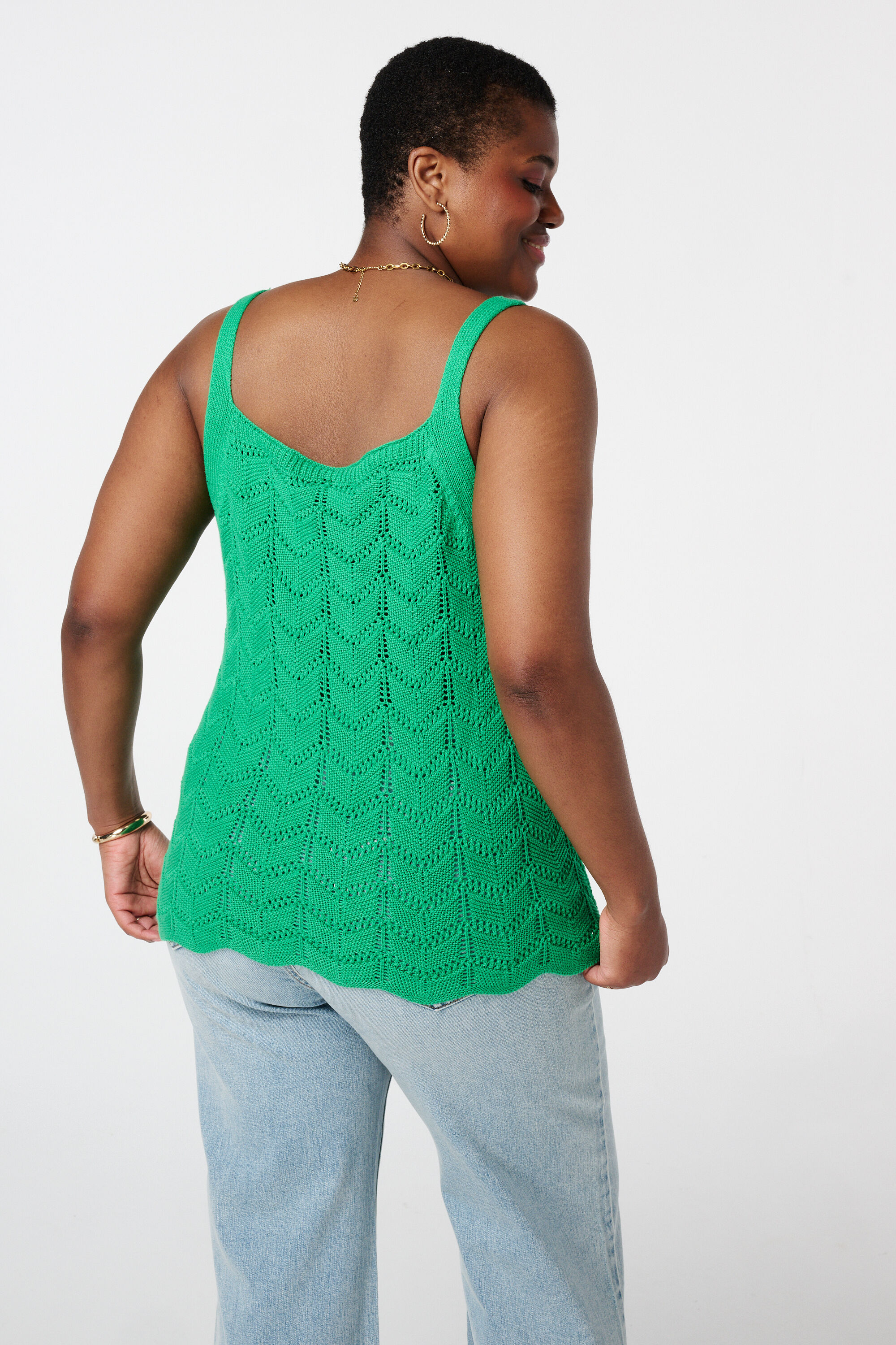 Gehaakte top met v-hals image number 3