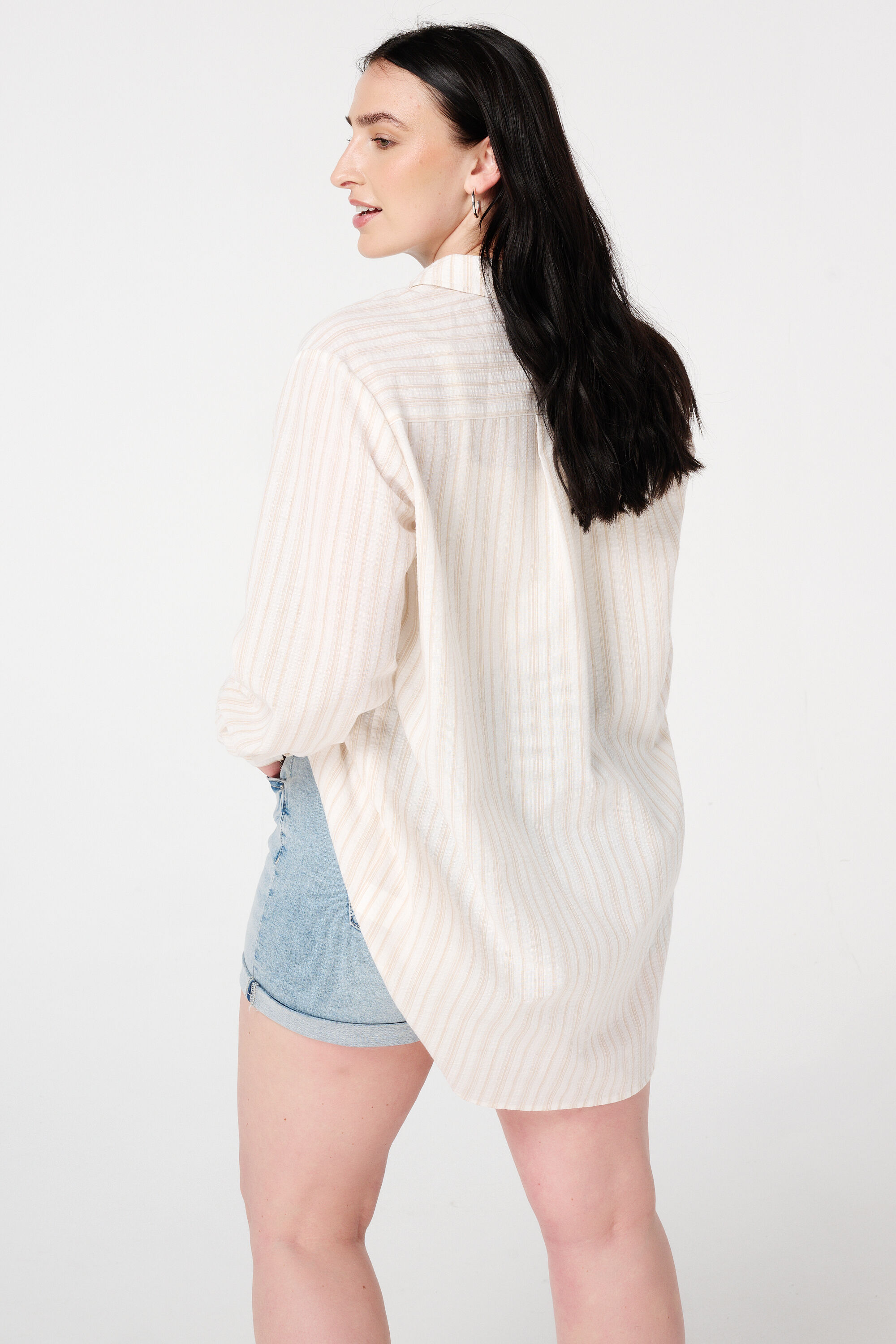 Gestreepte katoenen blouse image number 3