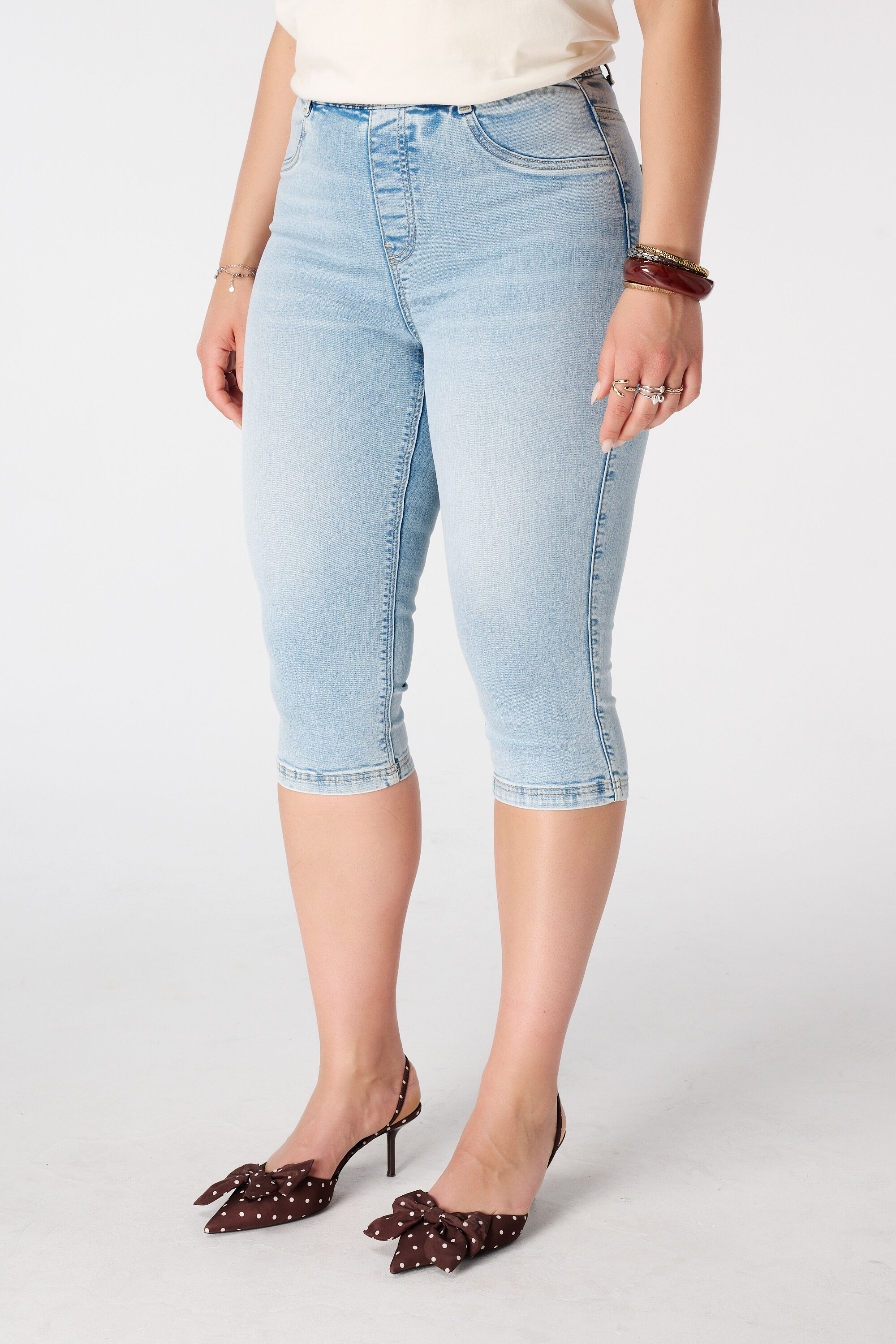 Capri tregging met denim look image number 5