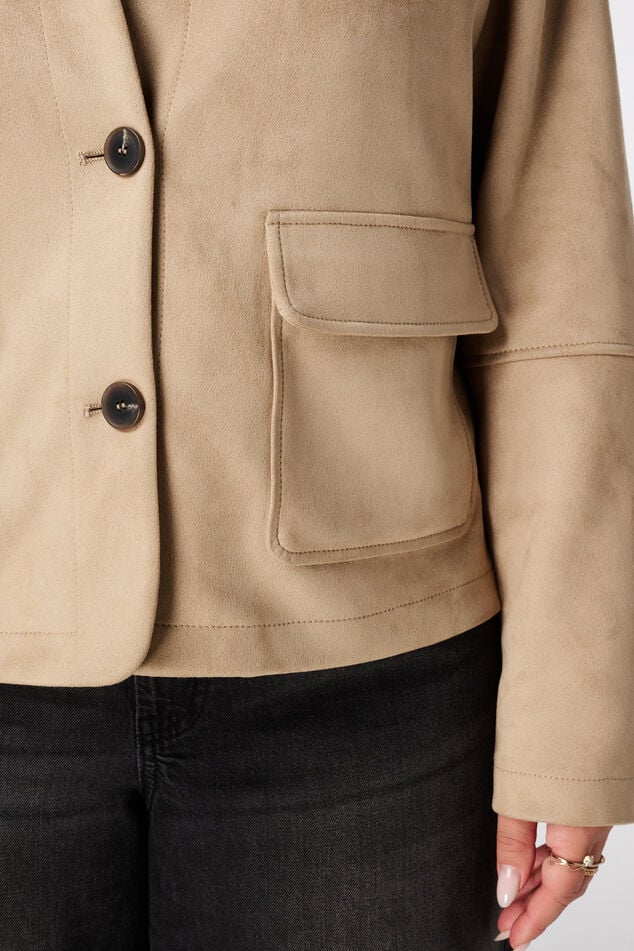 Suèdine jacket met knoopsluiting image number 6