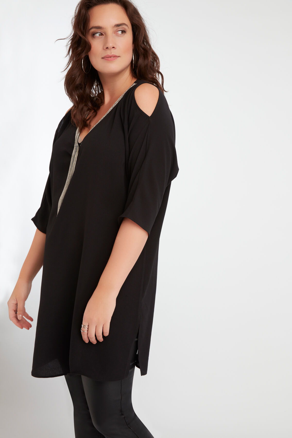 Cold-shoulder blouse image number 3