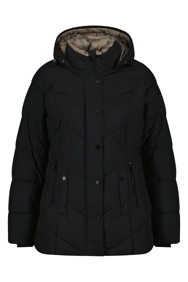 Gewatteerde jas met capuchon image number 1