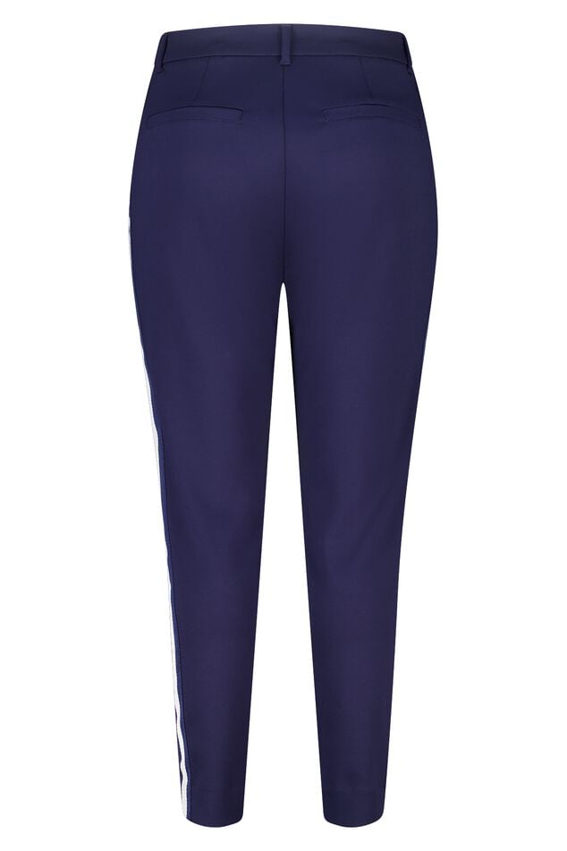Tapered pantalon met bies aan de zijkant image number 2