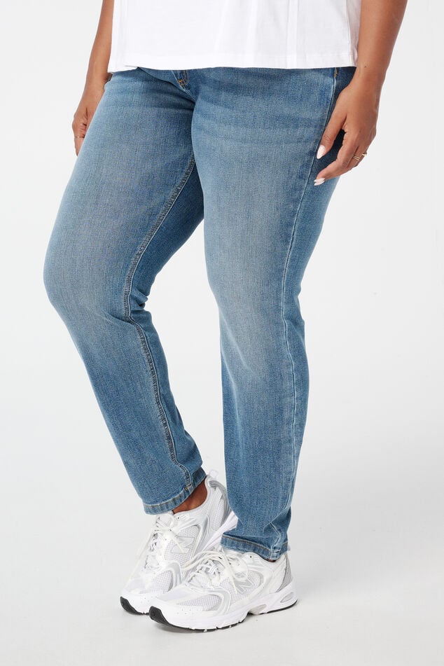 Skinny leg high waist jeans CHERRY image number 5
