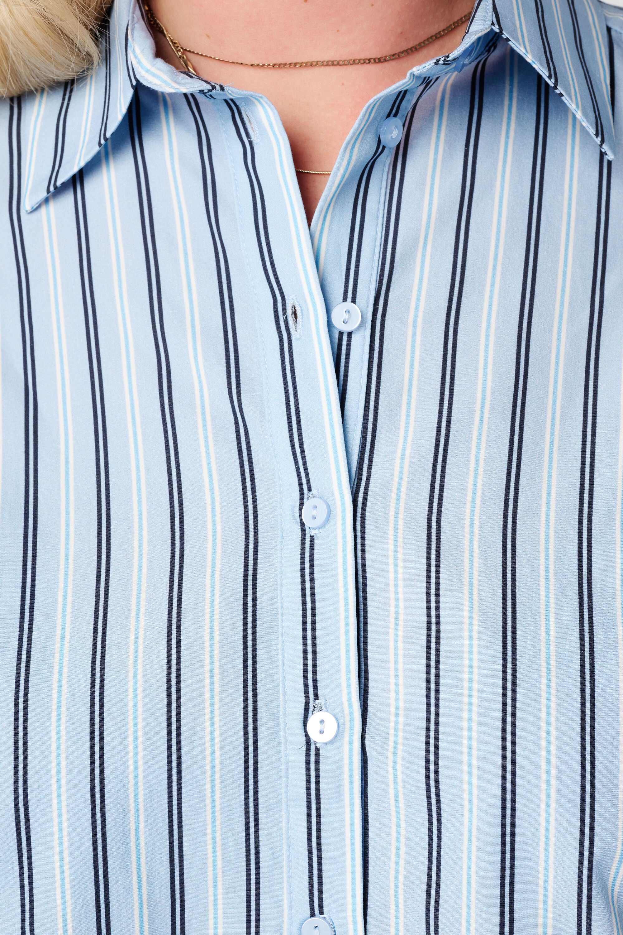 Gestreepte ballon blouse image number 4