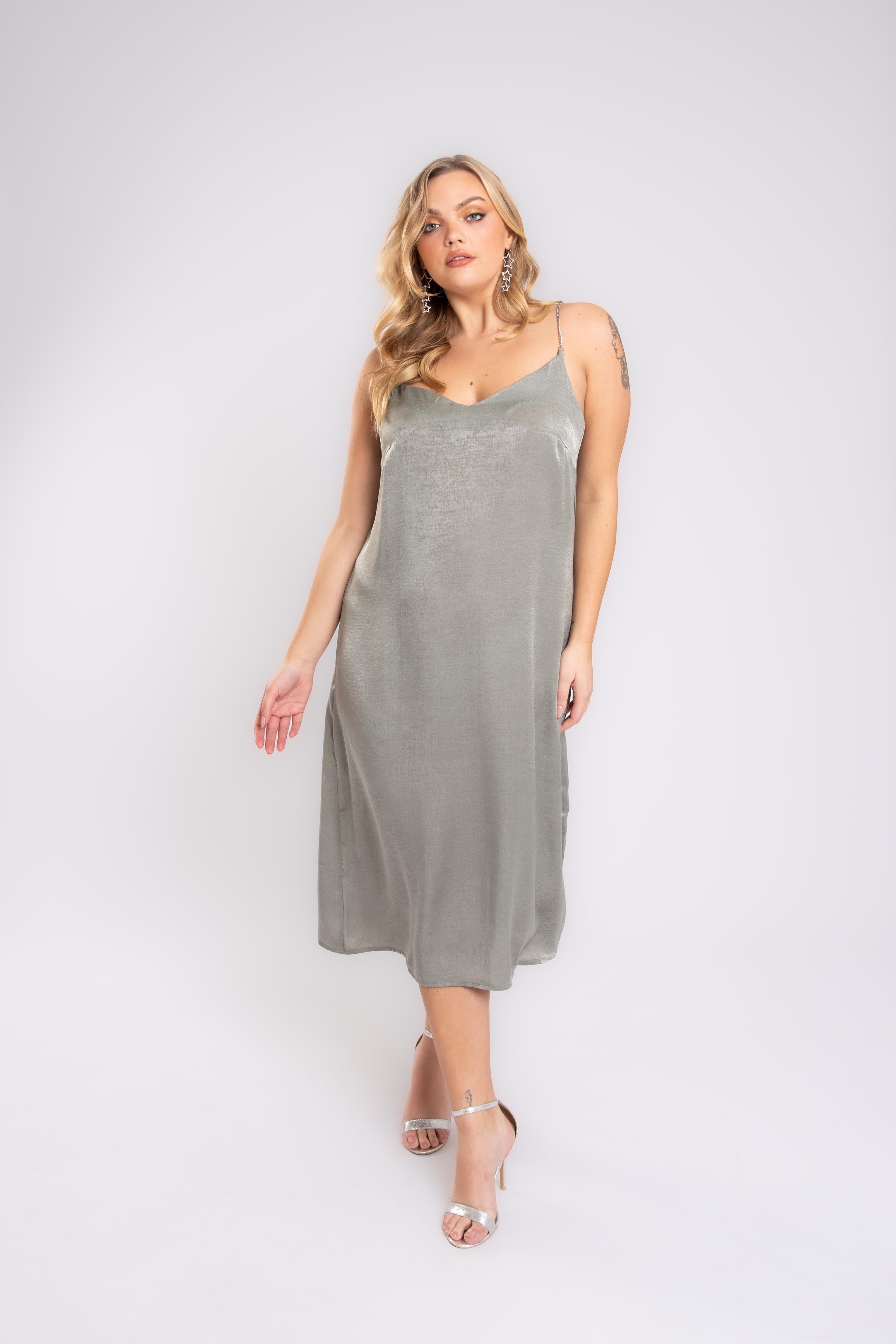 Dames Slip jurk met kettingbandjes MS Mode