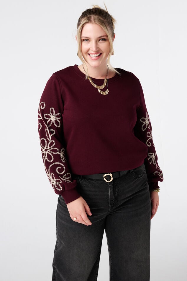 Sweater met broderie details image number 0